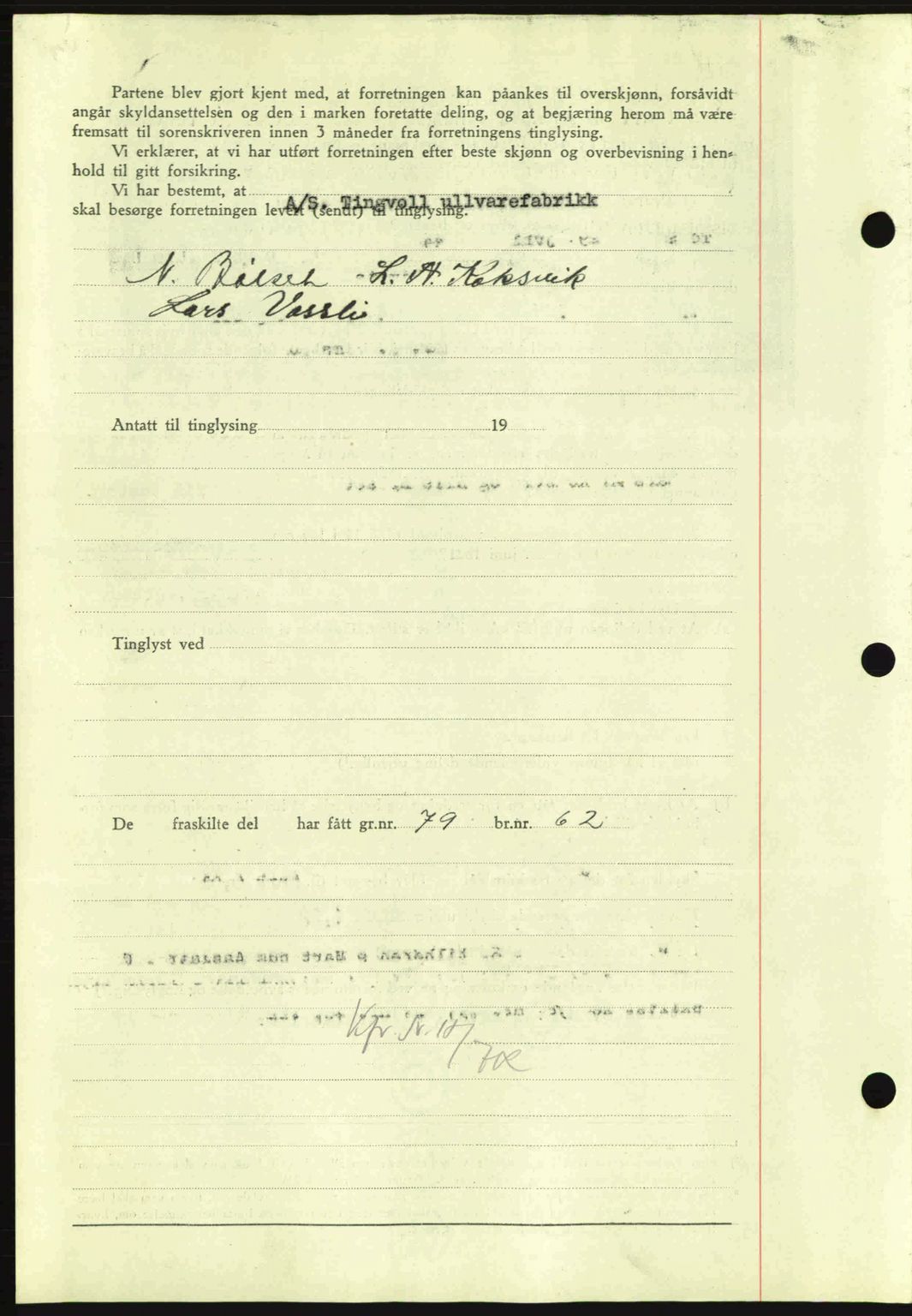 Nordmøre sorenskriveri, AV/SAT-A-4132/1/2/2Ca: Mortgage book no. A98, 1944-1944, Diary no: : 1198/1944