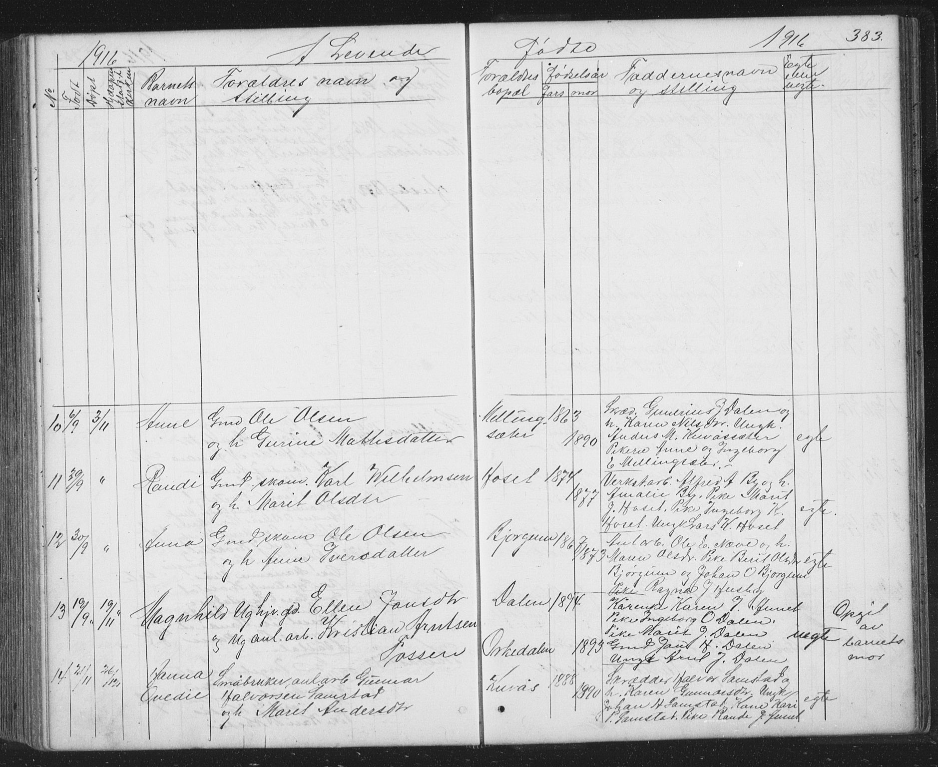 Ministerialprotokoller, klokkerbøker og fødselsregistre - Sør-Trøndelag, SAT/A-1456/667/L0798: Parish register (copy) no. 667C03, 1867-1929, p. 383