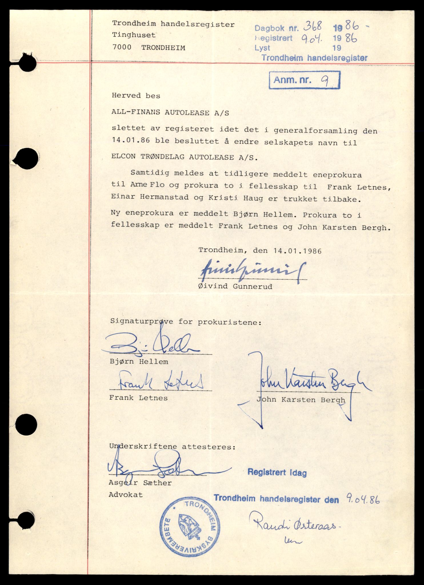 Orkdal sorenskriveri, AV/SAT-A-4169/2/J/Jc/Jce/L0002: Aksjeselskap, A - N, 1944-1990, p. 9