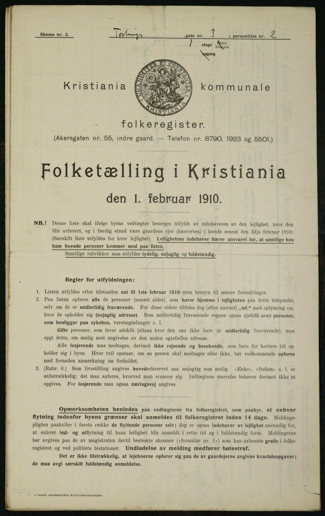 OBA, Municipal Census 1910 for Kristiania, 1910, p. 109385