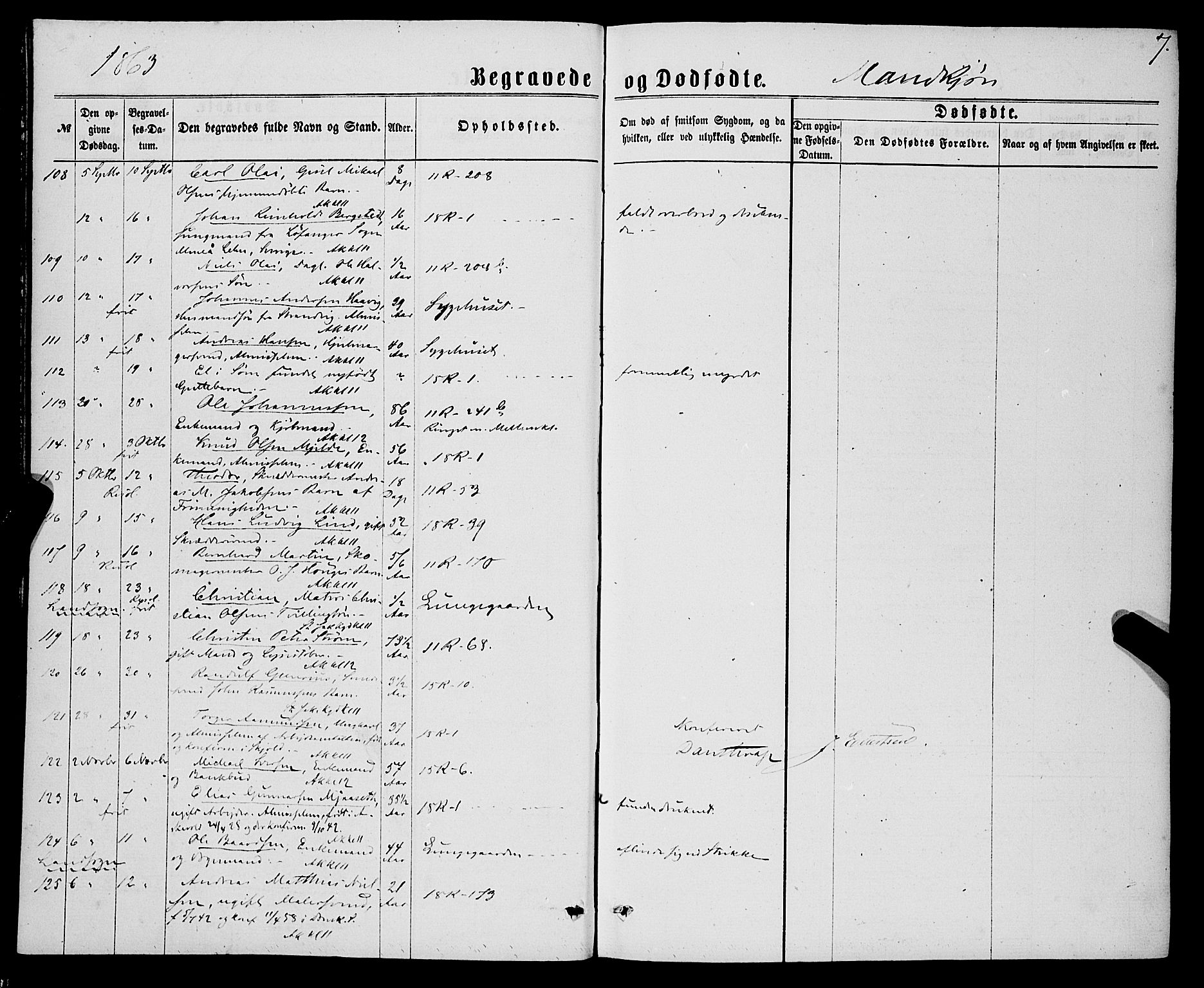 Domkirken sokneprestembete, SAB/A-74801/H/Haa/L0042: Parish register (official) no. E 3, 1863-1876, p. 7
