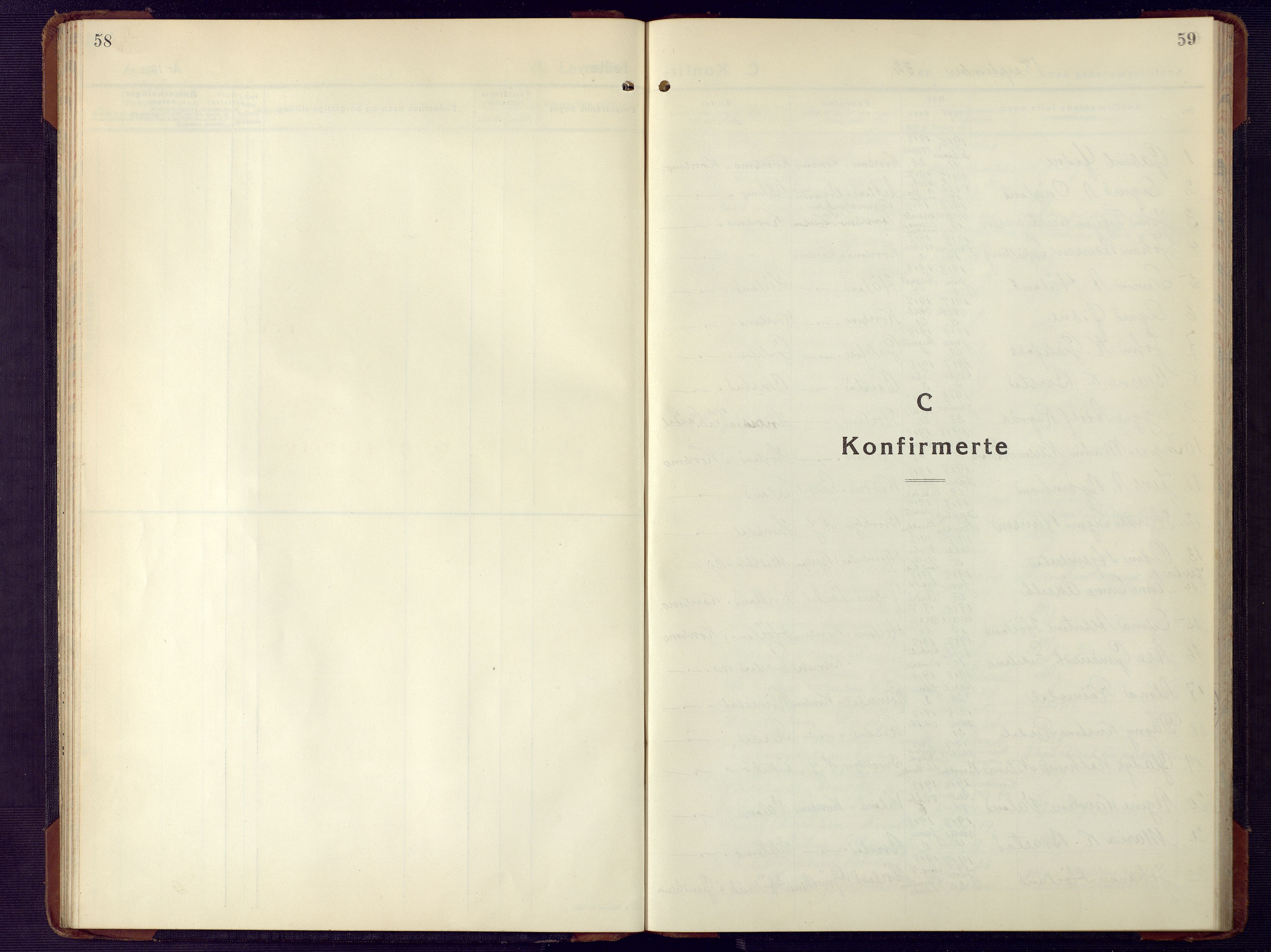 Nord-Audnedal sokneprestkontor, SAK/1111-0032/F/Fb/Fba/L0006: Parish register (copy) no. B 6, 1929-1946, p. 58-59
