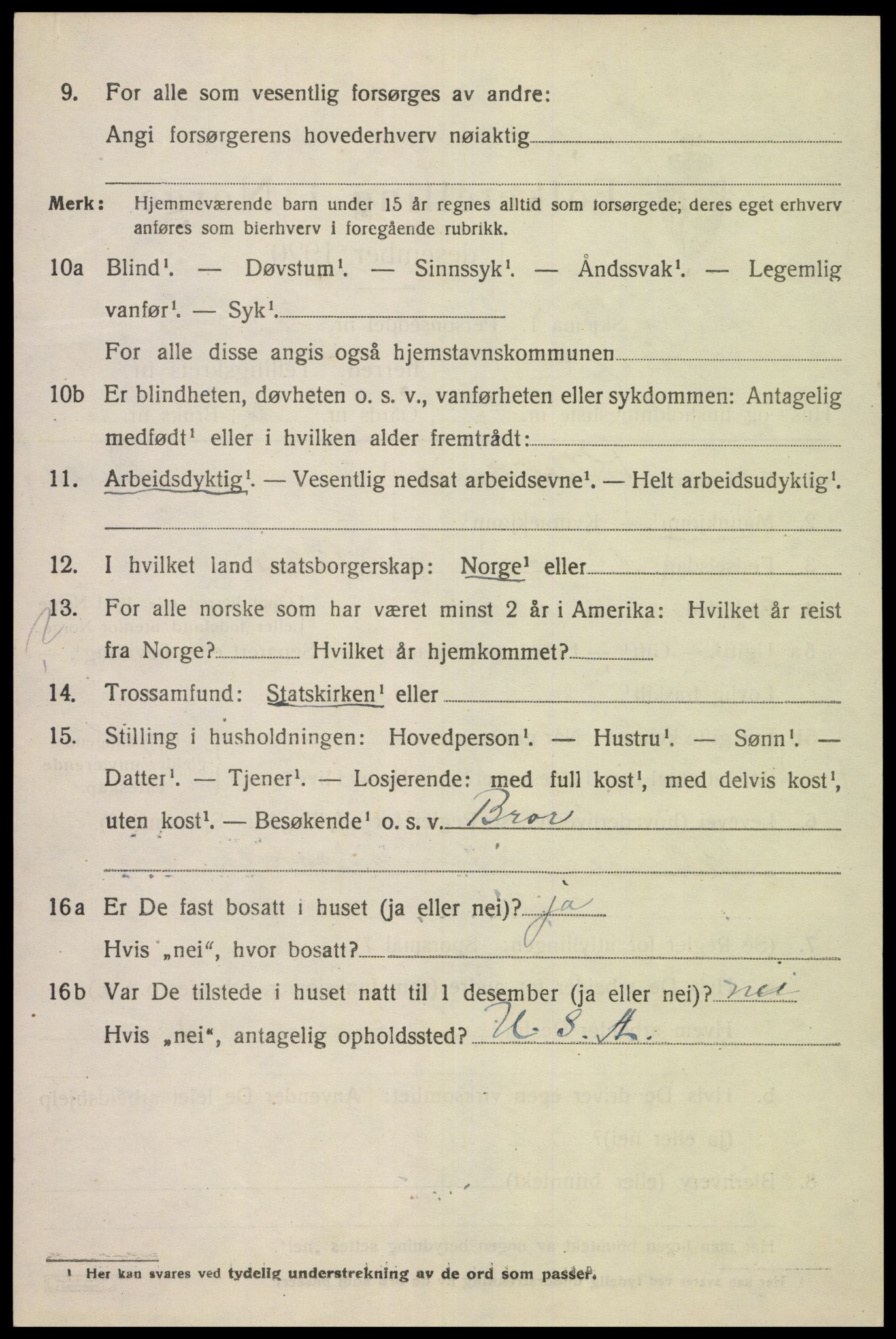 SAK, 1920 census for Herad, 1920, p. 1881