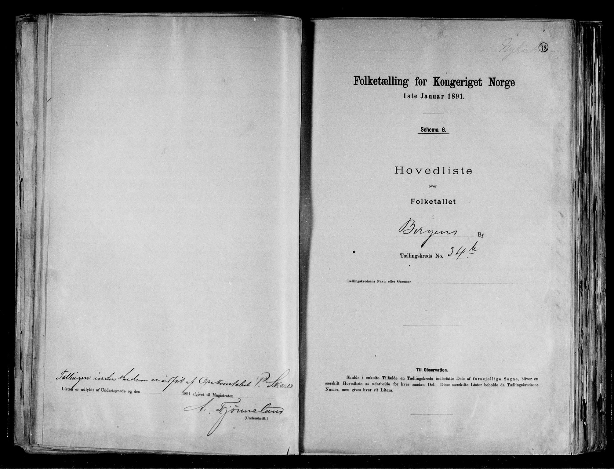 RA, 1891 Census for 1301 Bergen, 1891, p. 100