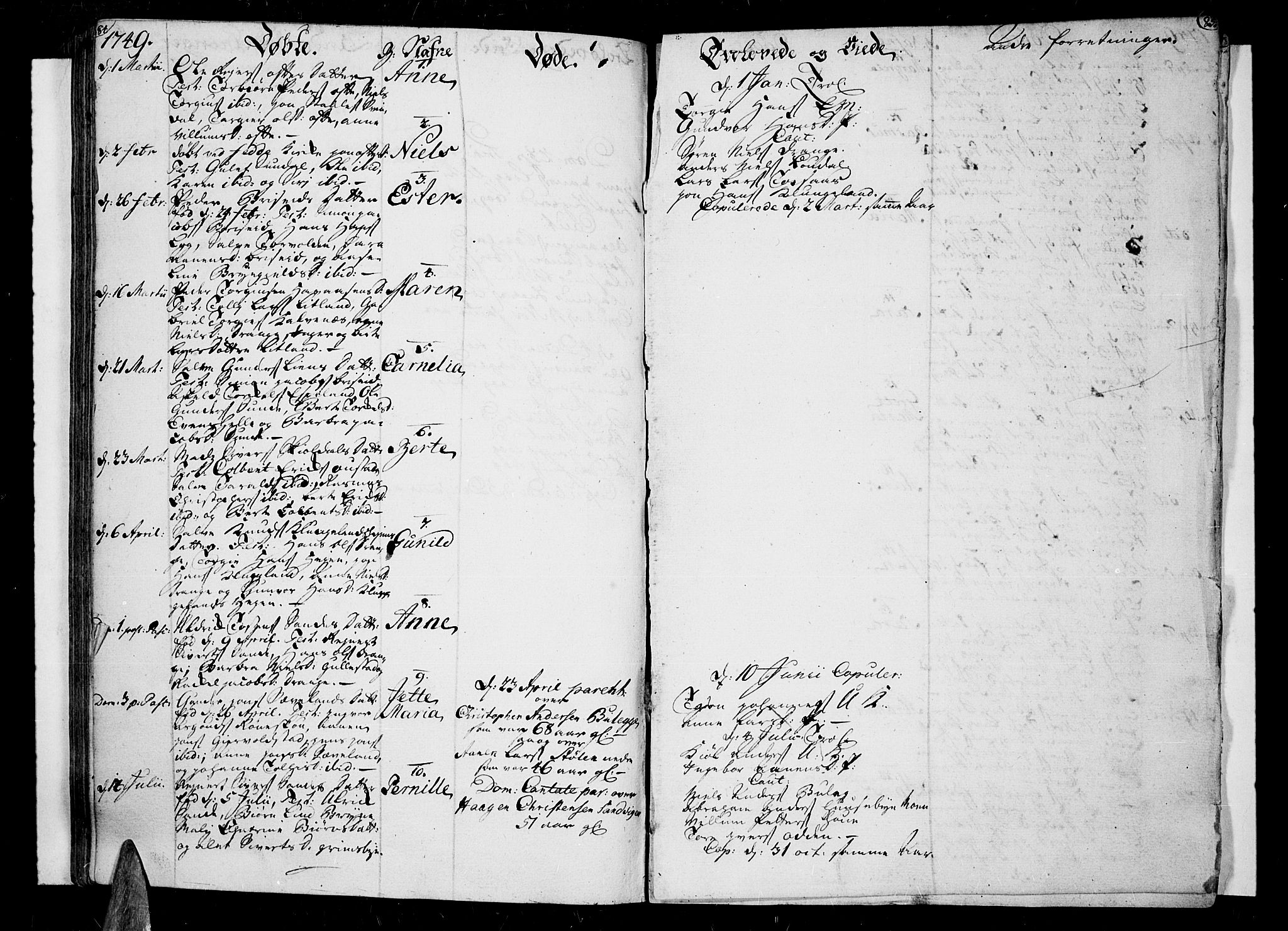 Lista sokneprestkontor, AV/SAK-1111-0027/F/Fa/L0002: Parish register (official) no. A 2 /2, 1726-1753, p. 84-85