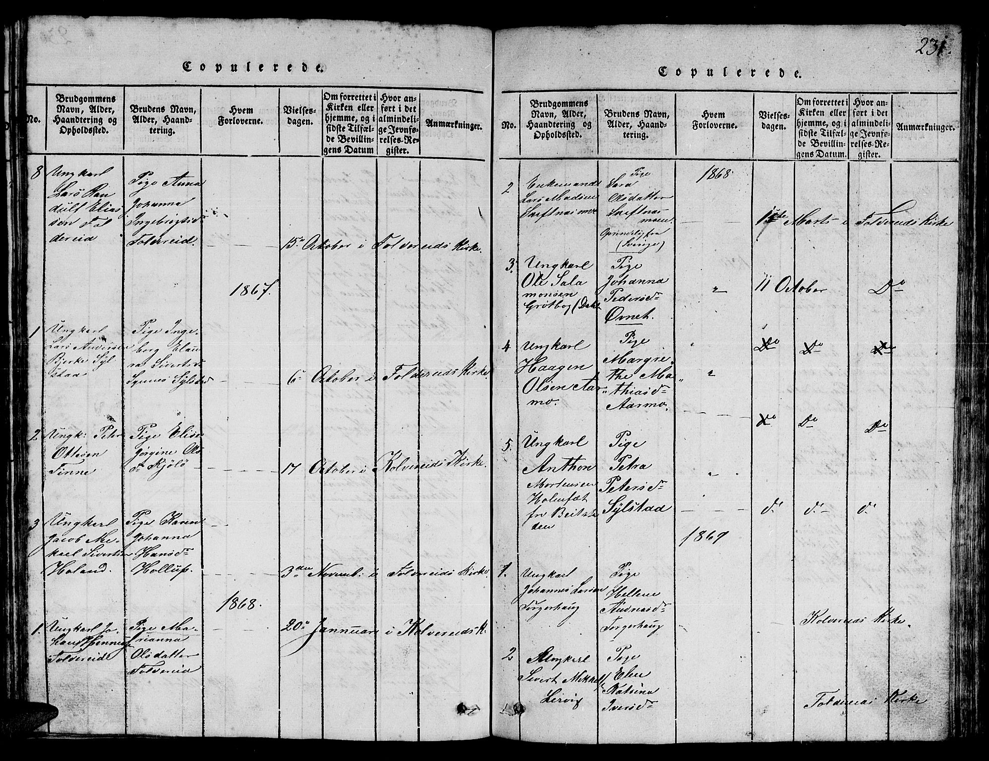 Ministerialprotokoller, klokkerbøker og fødselsregistre - Nord-Trøndelag, SAT/A-1458/780/L0648: Parish register (copy) no. 780C01 /3, 1815-1877, p. 231