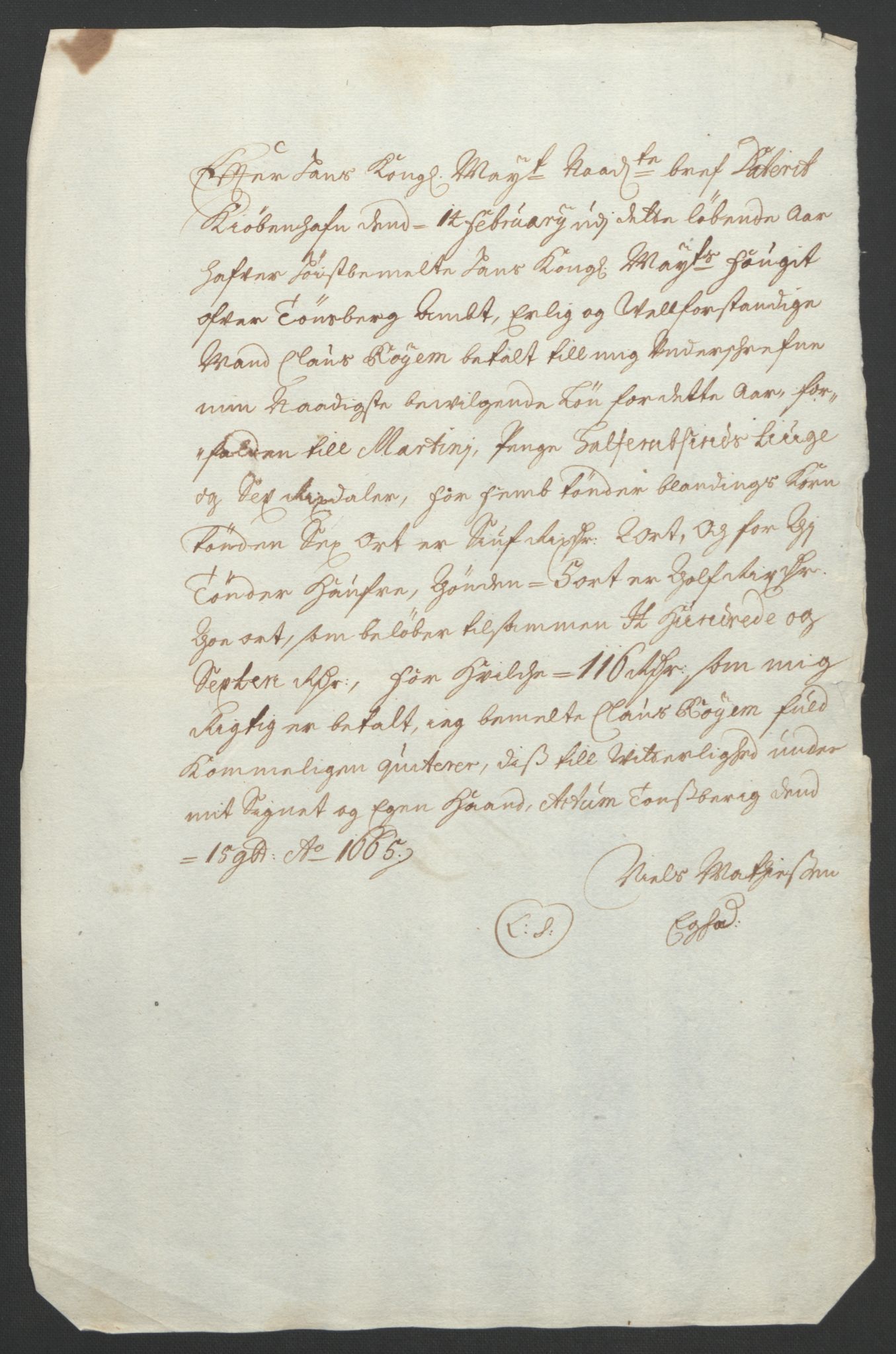 Rentekammeret inntil 1814, Reviderte regnskaper, Fogderegnskap, AV/RA-EA-4092/R32/L1842: Fogderegnskap Jarlsberg grevskap, 1664-1673, p. 42