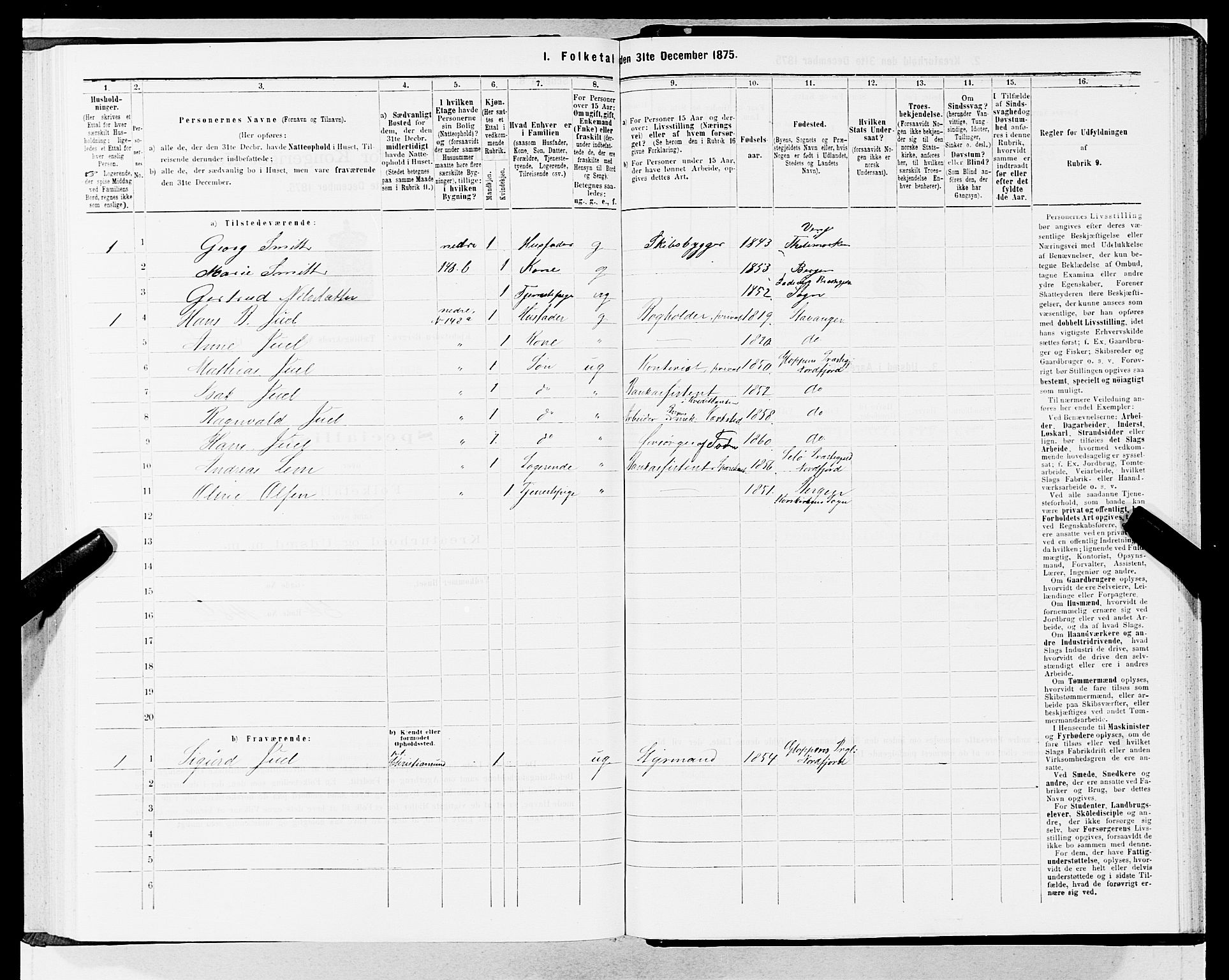 SAB, 1875 census for 1301 Bergen, 1875, p. 1068