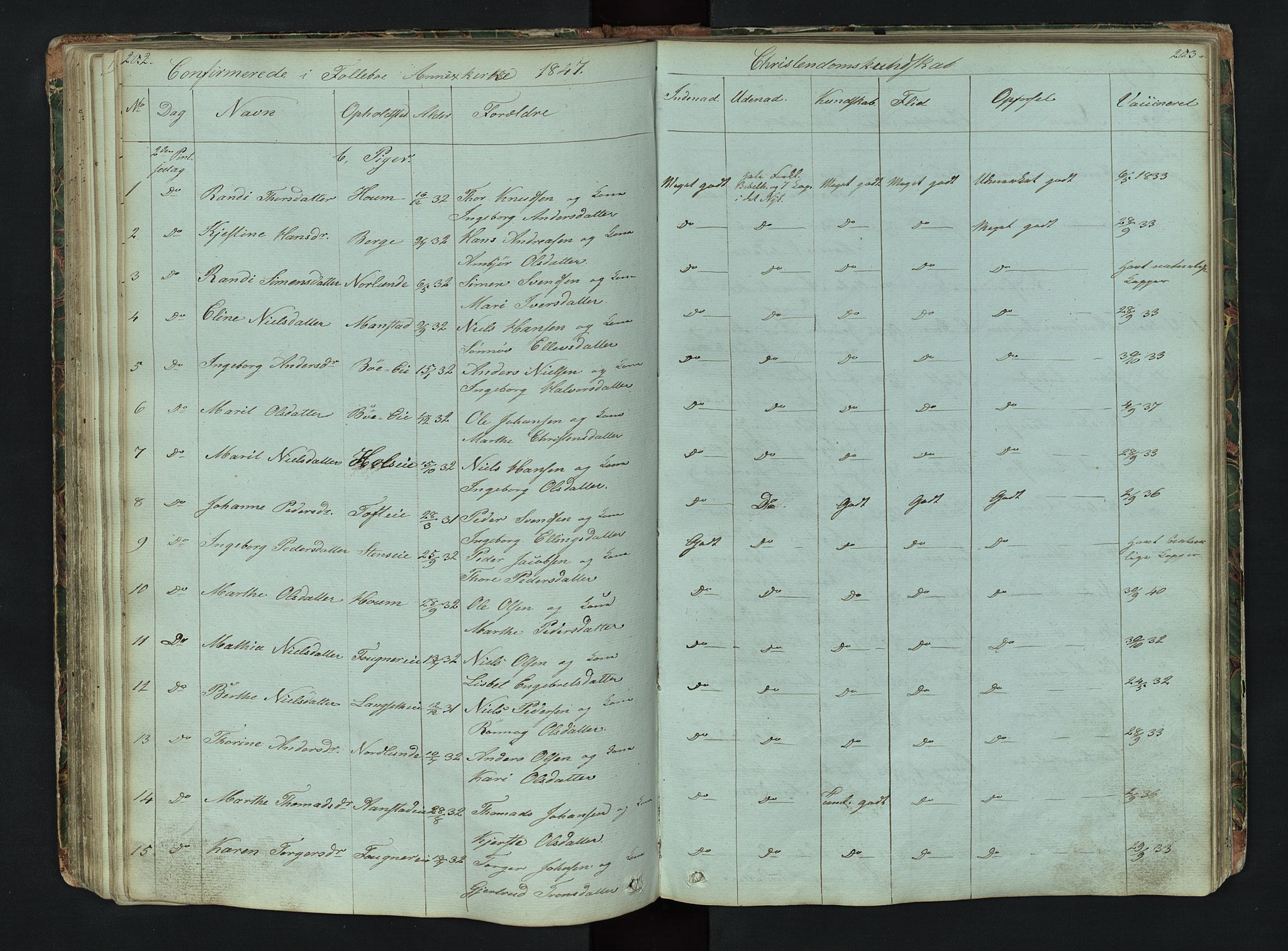 Gausdal prestekontor, AV/SAH-PREST-090/H/Ha/Hab/L0006: Parish register (copy) no. 6, 1846-1893, p. 202-203
