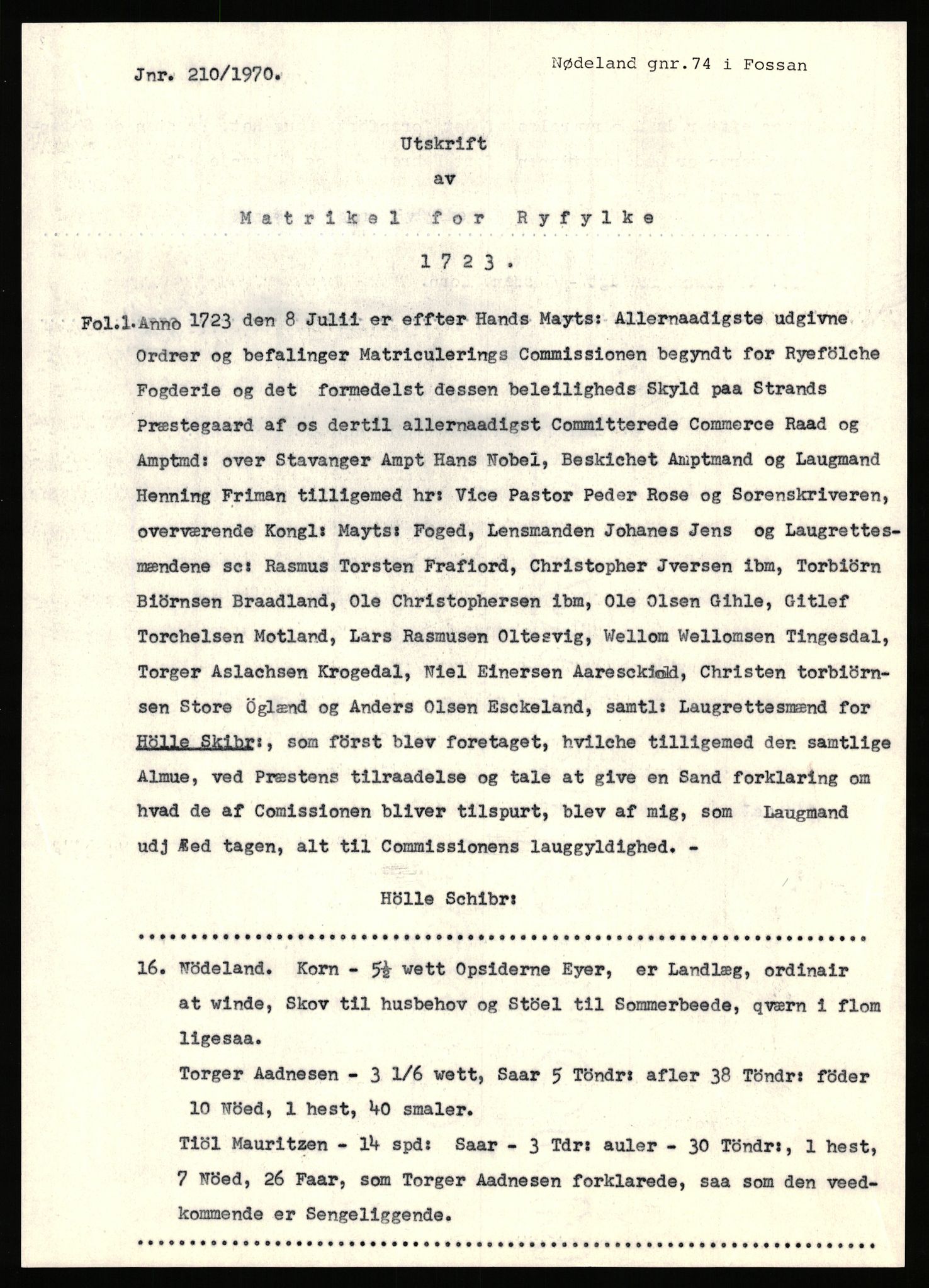 Statsarkivet i Stavanger, SAST/A-101971/03/Y/Yj/L0064: Avskrifter sortert etter gårdsnavn: Noreim - Odland i Bjerkreim, 1750-1930, p. 435