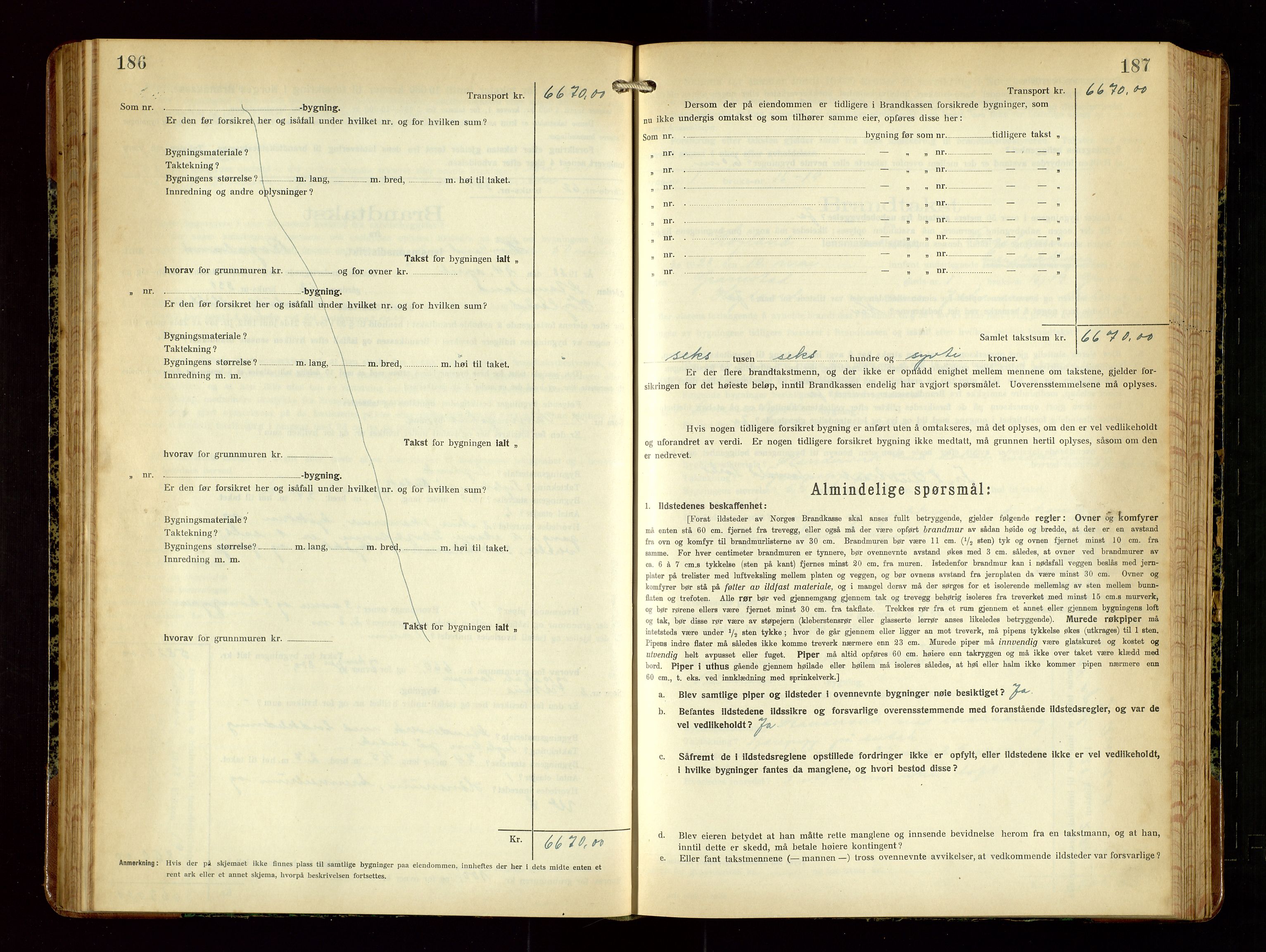 Høyland/Sandnes lensmannskontor, AV/SAST-A-100166/Gob/L0004: "Brandtakstprotokol", 1924-1933, p. 186-187