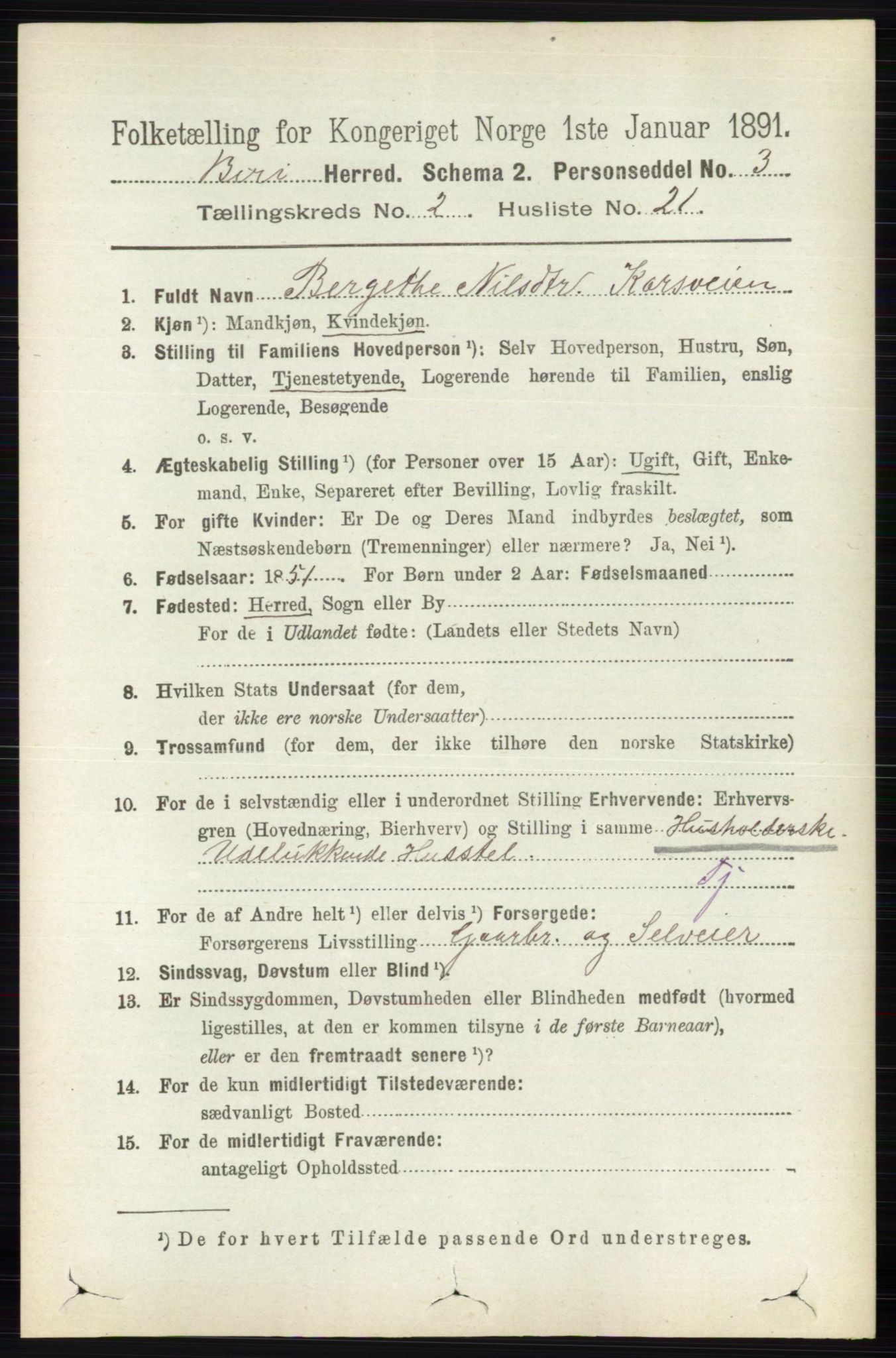 RA, 1891 census for 0525 Biri, 1891, p. 616