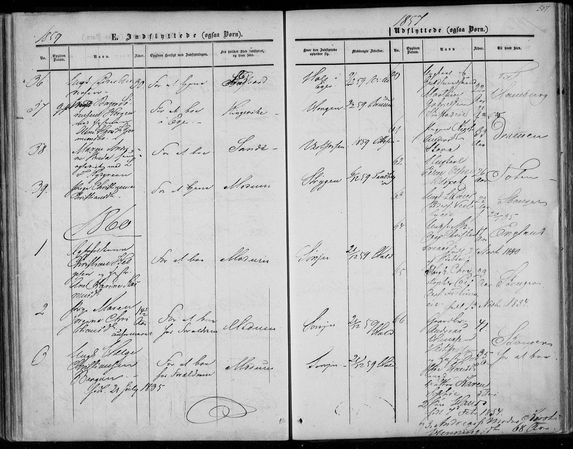 Eiker kirkebøker, AV/SAKO-A-4/F/Fa/L0015b: Parish register (official) no. I 15B, 1854-1860, p. 507