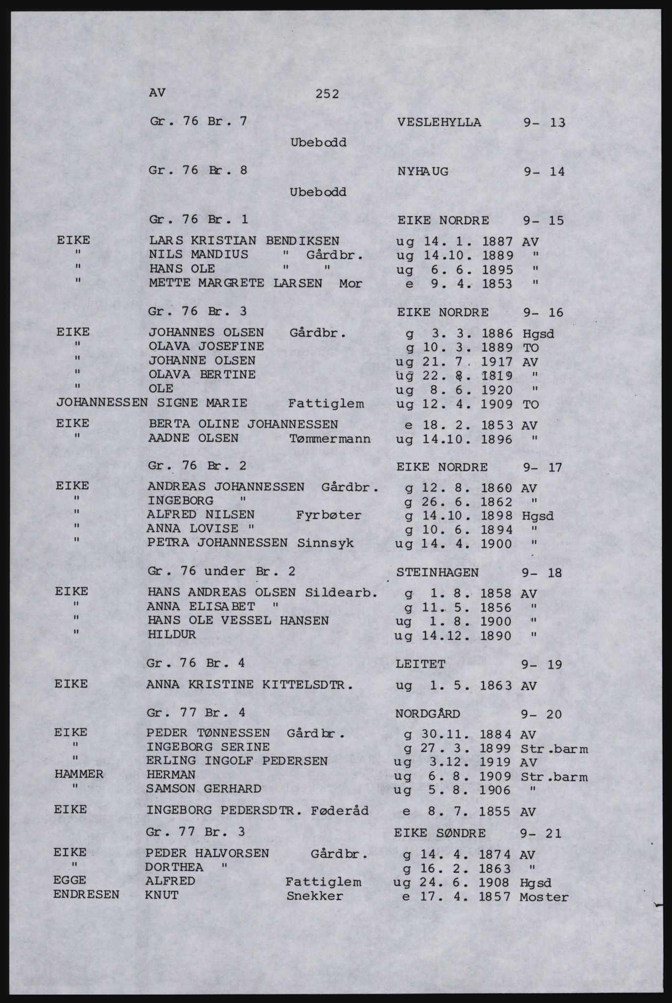 SAST, Copy of 1920 census for Karmøy, 1920, p. 270