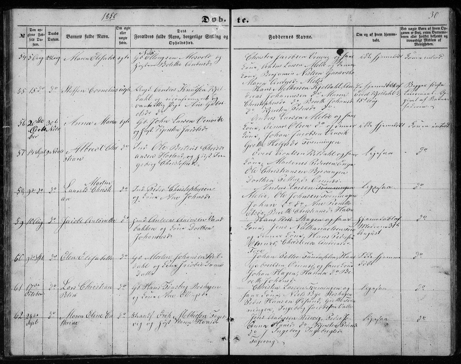 Ministerialprotokoller, klokkerbøker og fødselsregistre - Nordland, SAT/A-1459/843/L0633: Parish register (copy) no. 843C02, 1853-1873, p. 30