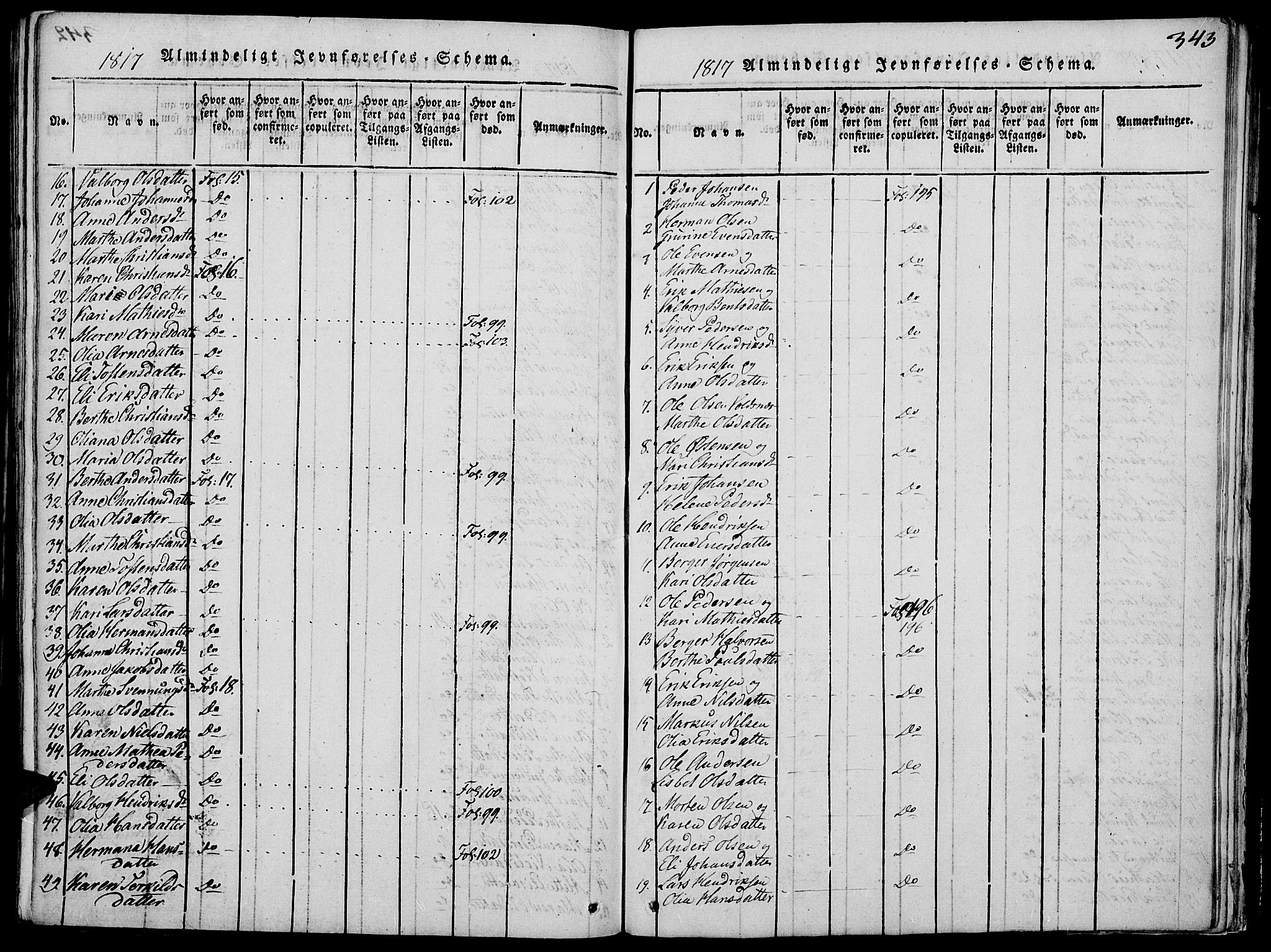 Grue prestekontor, SAH/PREST-036/H/Ha/Hab/L0002: Parish register (copy) no. 2, 1815-1841, p. 343