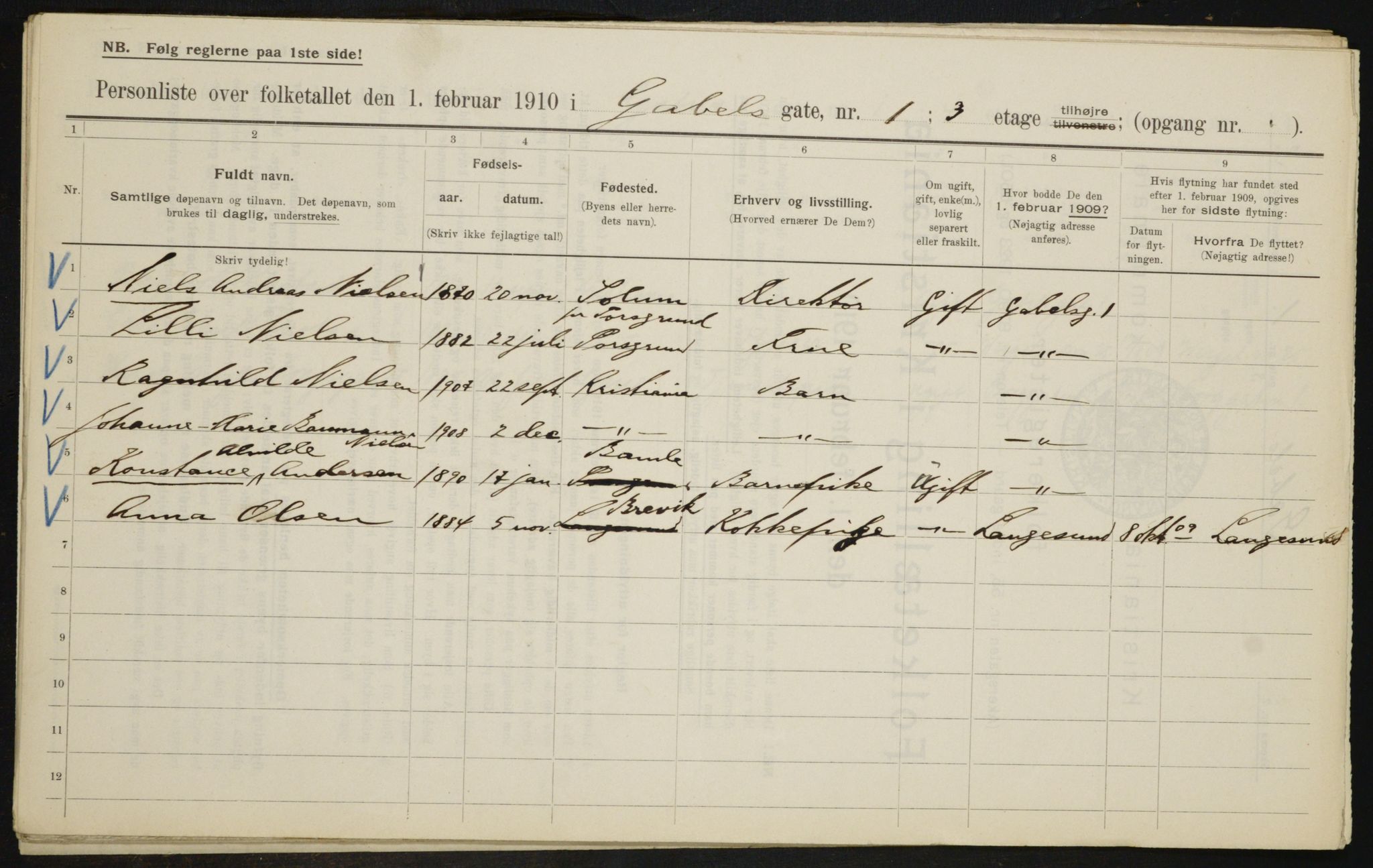 OBA, Municipal Census 1910 for Kristiania, 1910, p. 27114