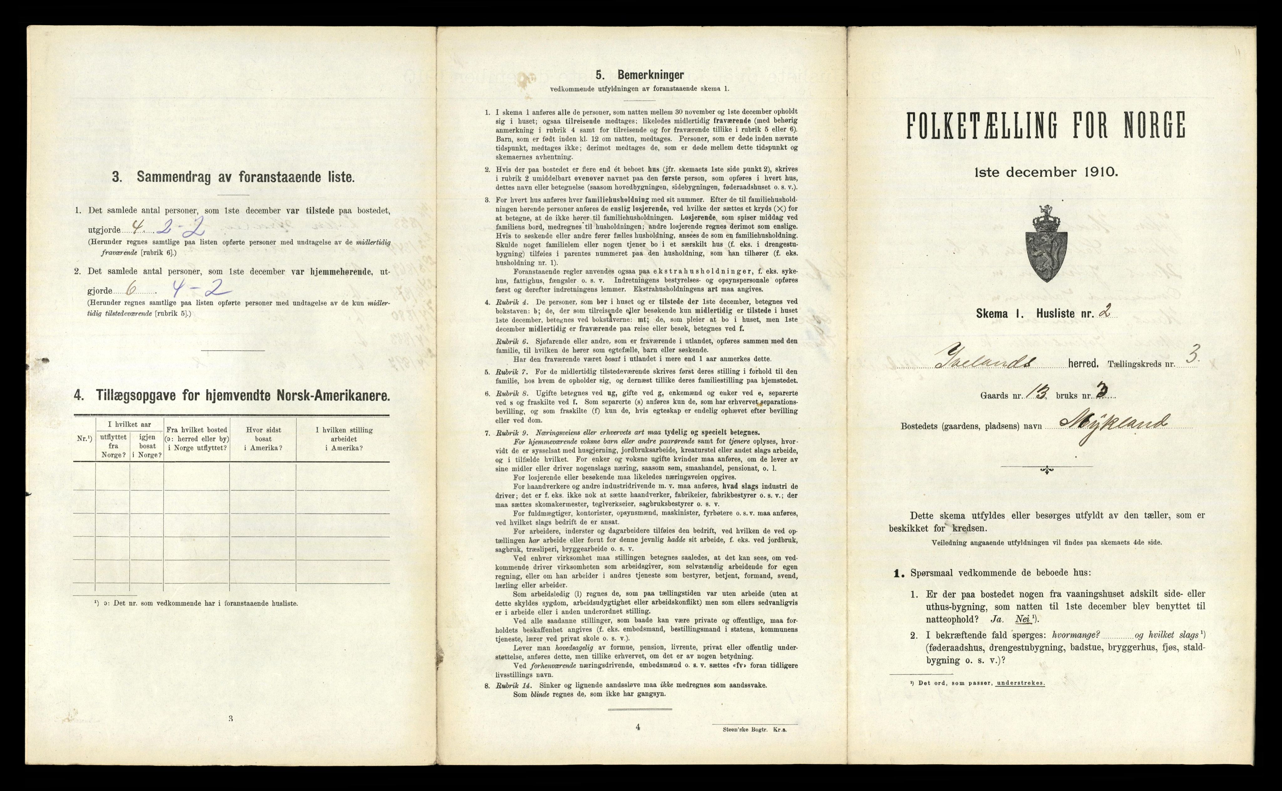 RA, 1910 census for Iveland, 1910, p. 125