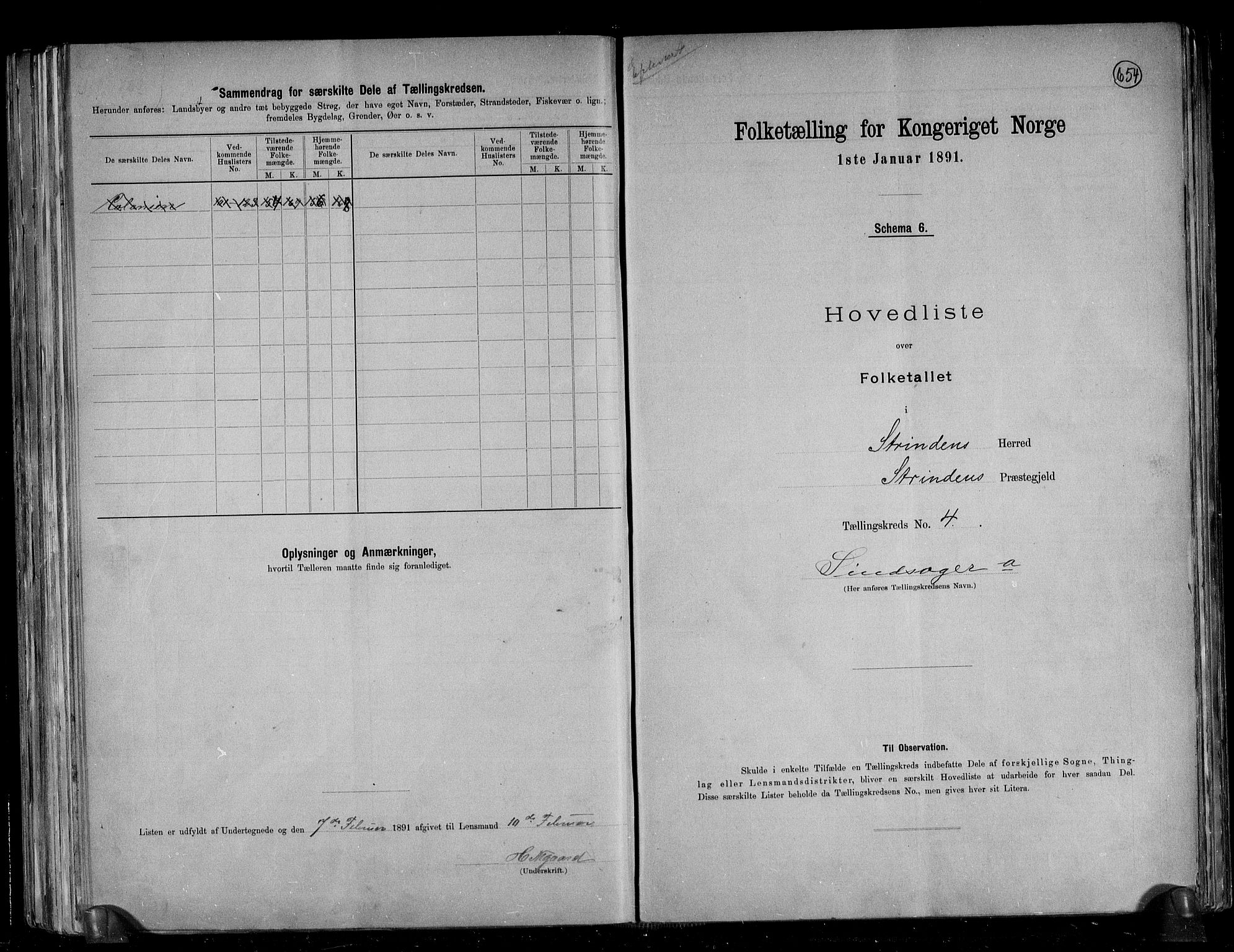 RA, 1891 census for 1660 Strinda, 1891, p. 14