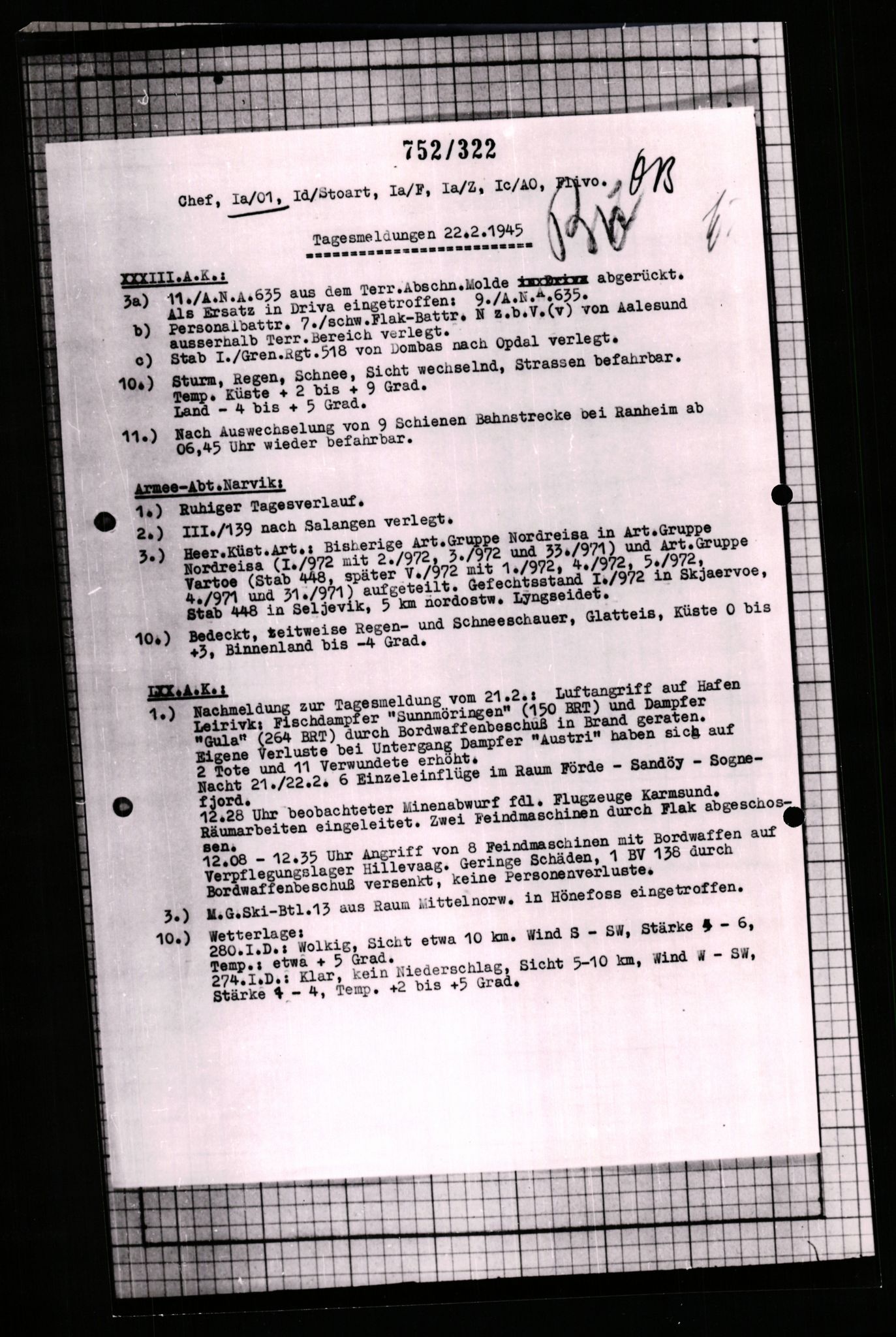 Forsvarets Overkommando. 2 kontor. Arkiv 11.4. Spredte tyske arkivsaker, AV/RA-RAFA-7031/D/Dar/Dara/L0007: Krigsdagbøker for 20. Gebirgs-Armee-Oberkommando (AOK 20), 1945, p. 545