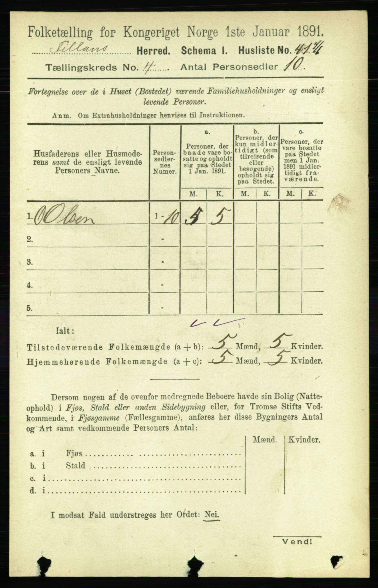 RA, 1891 census for 1616 Fillan, 1891, p. 661