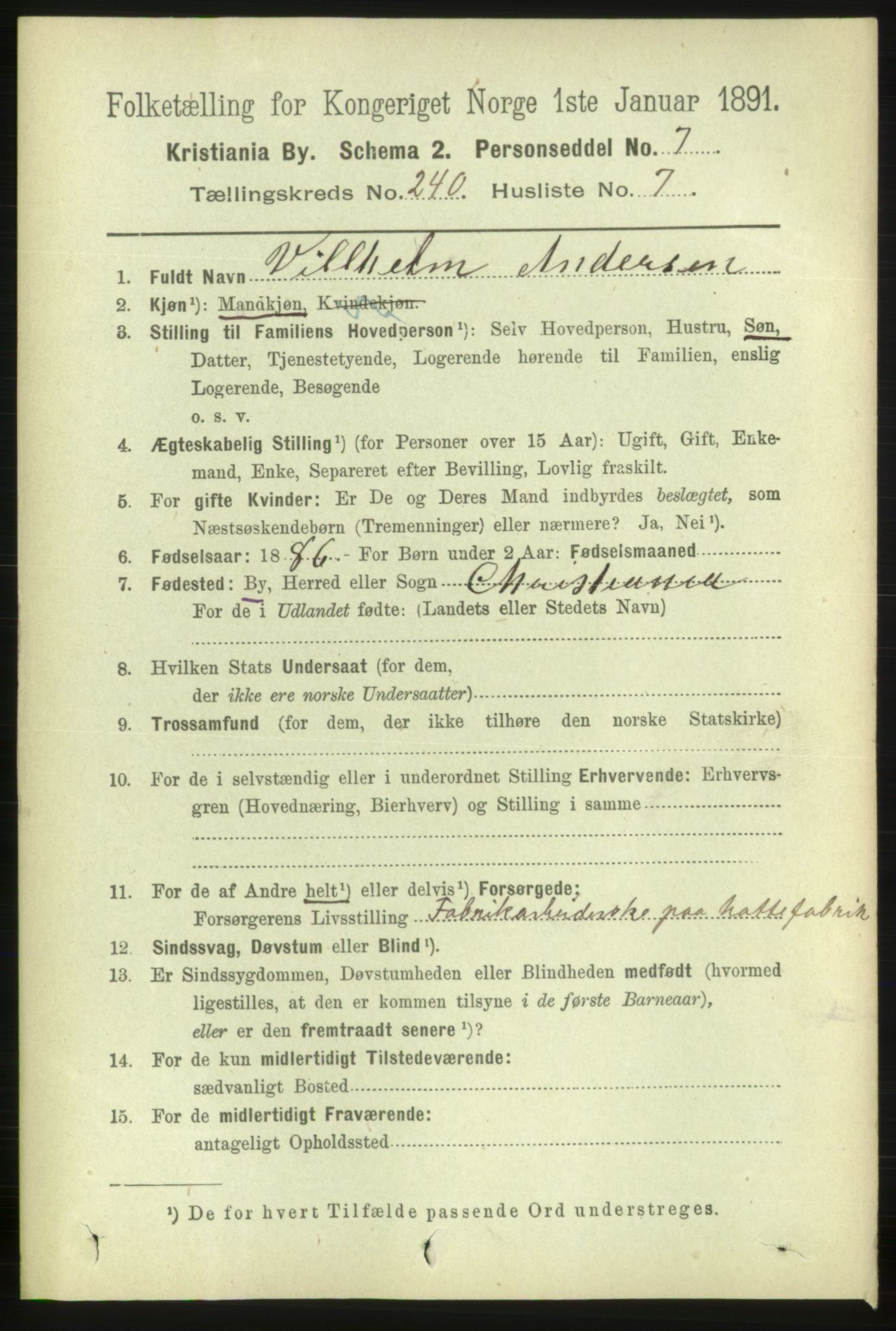 RA, 1891 census for 0301 Kristiania, 1891, p. 145984