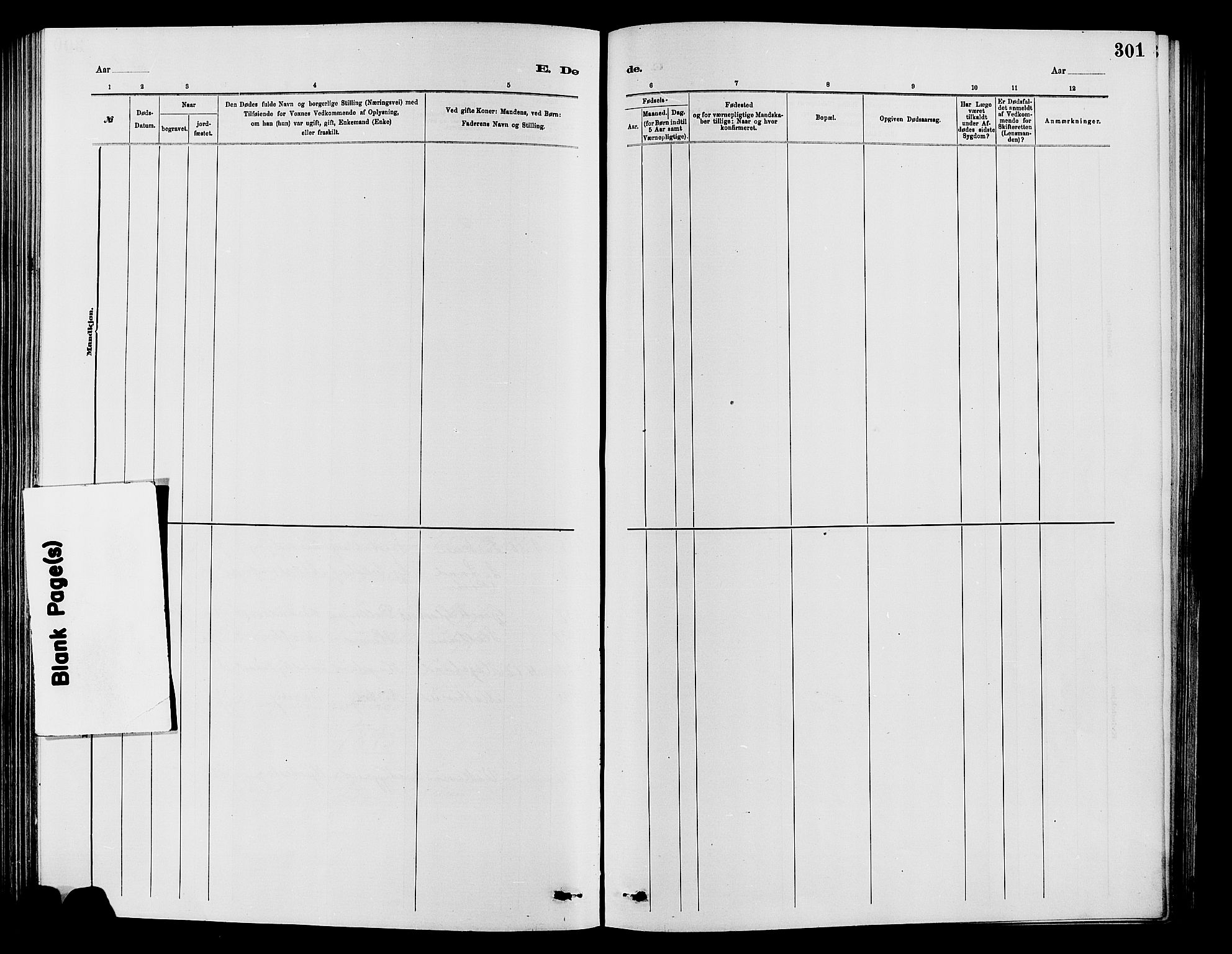 Vardal prestekontor, AV/SAH-PREST-100/H/Ha/Hab/L0007: Parish register (copy) no. 7 /1, 1881-1895, p. 301