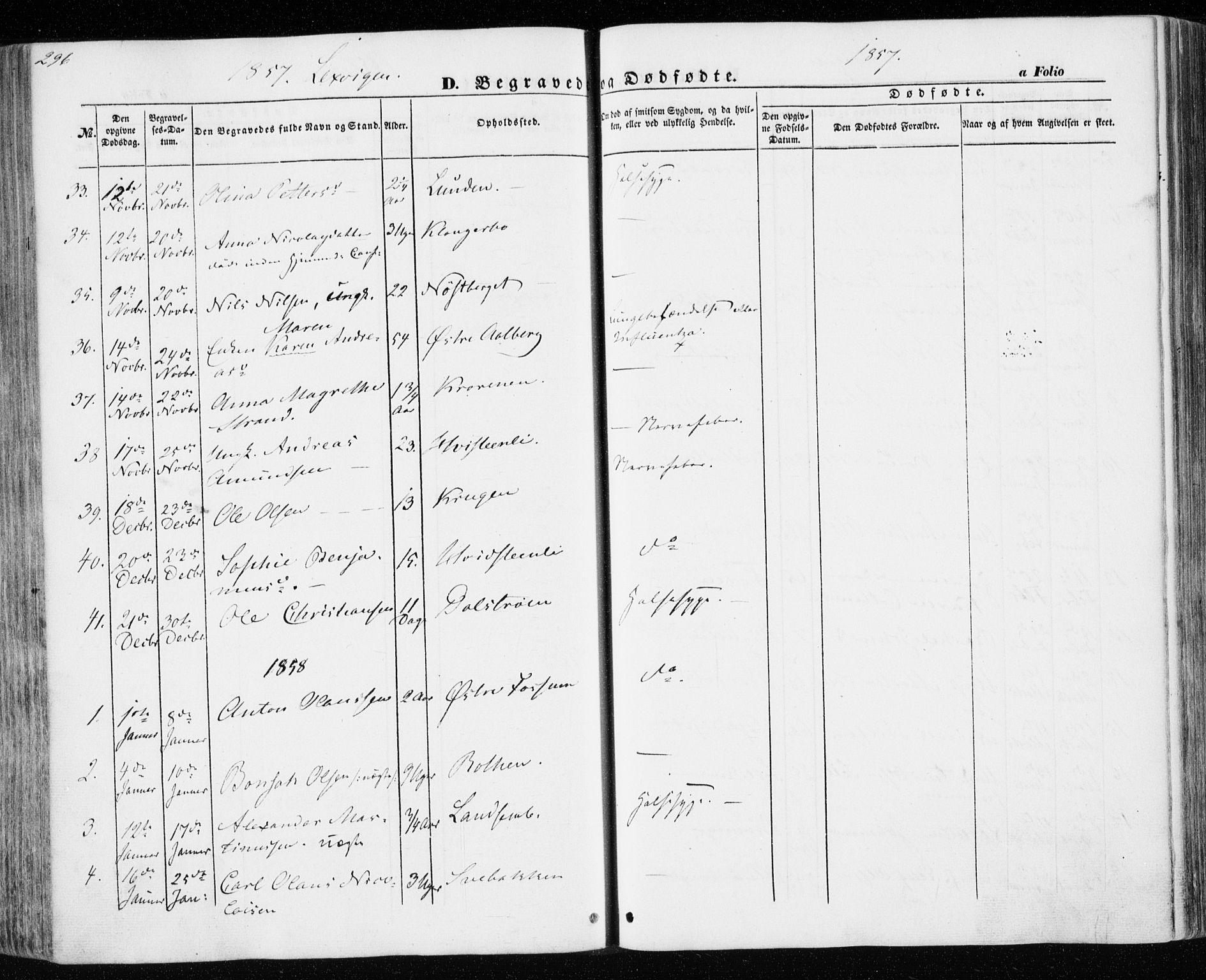 Ministerialprotokoller, klokkerbøker og fødselsregistre - Nord-Trøndelag, SAT/A-1458/701/L0008: Parish register (official) no. 701A08 /1, 1854-1863, p. 296