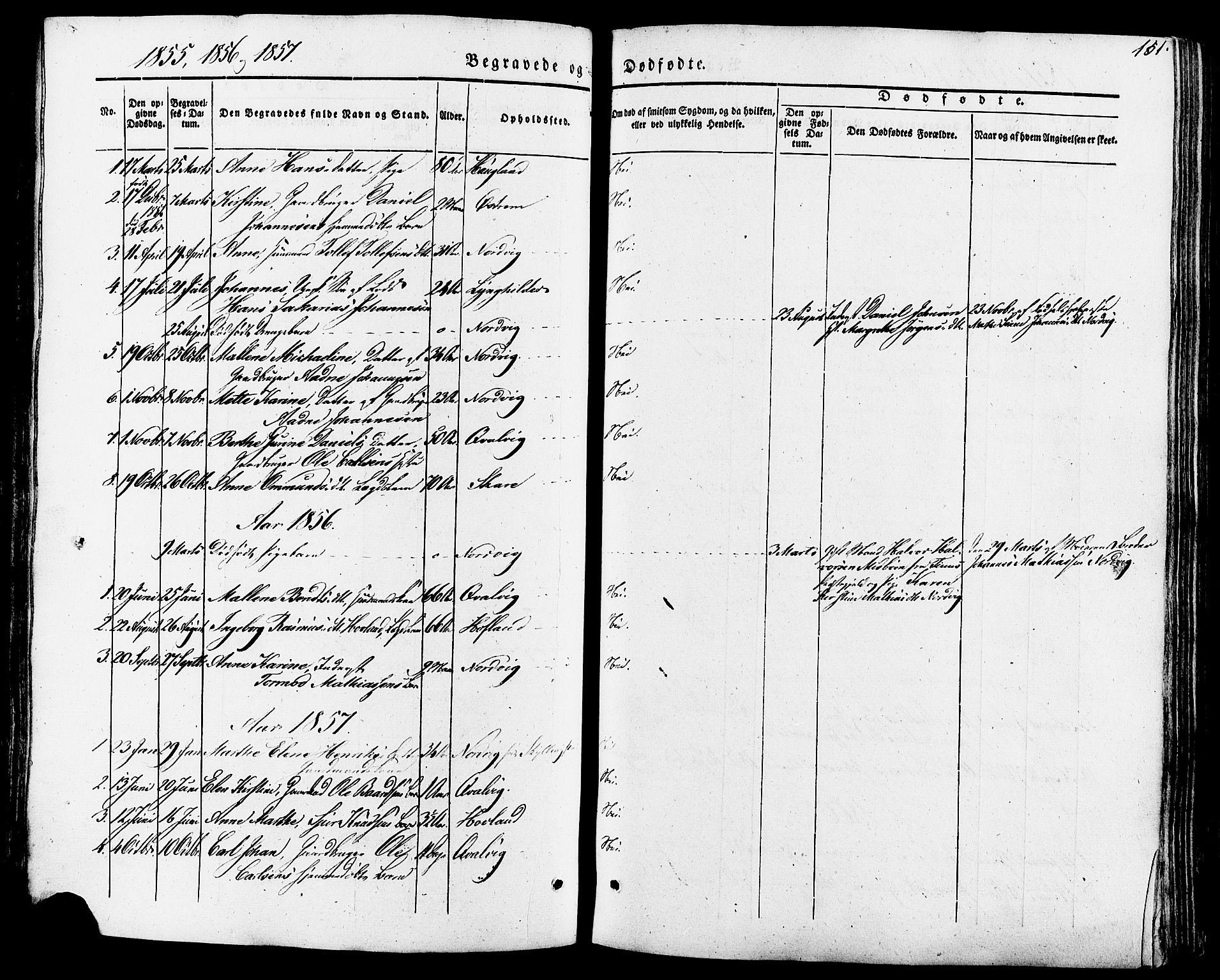 Torvastad sokneprestkontor, SAST/A -101857/H/Ha/Haa/L0007: Parish register (official) no. A 7, 1838-1882, p. 151