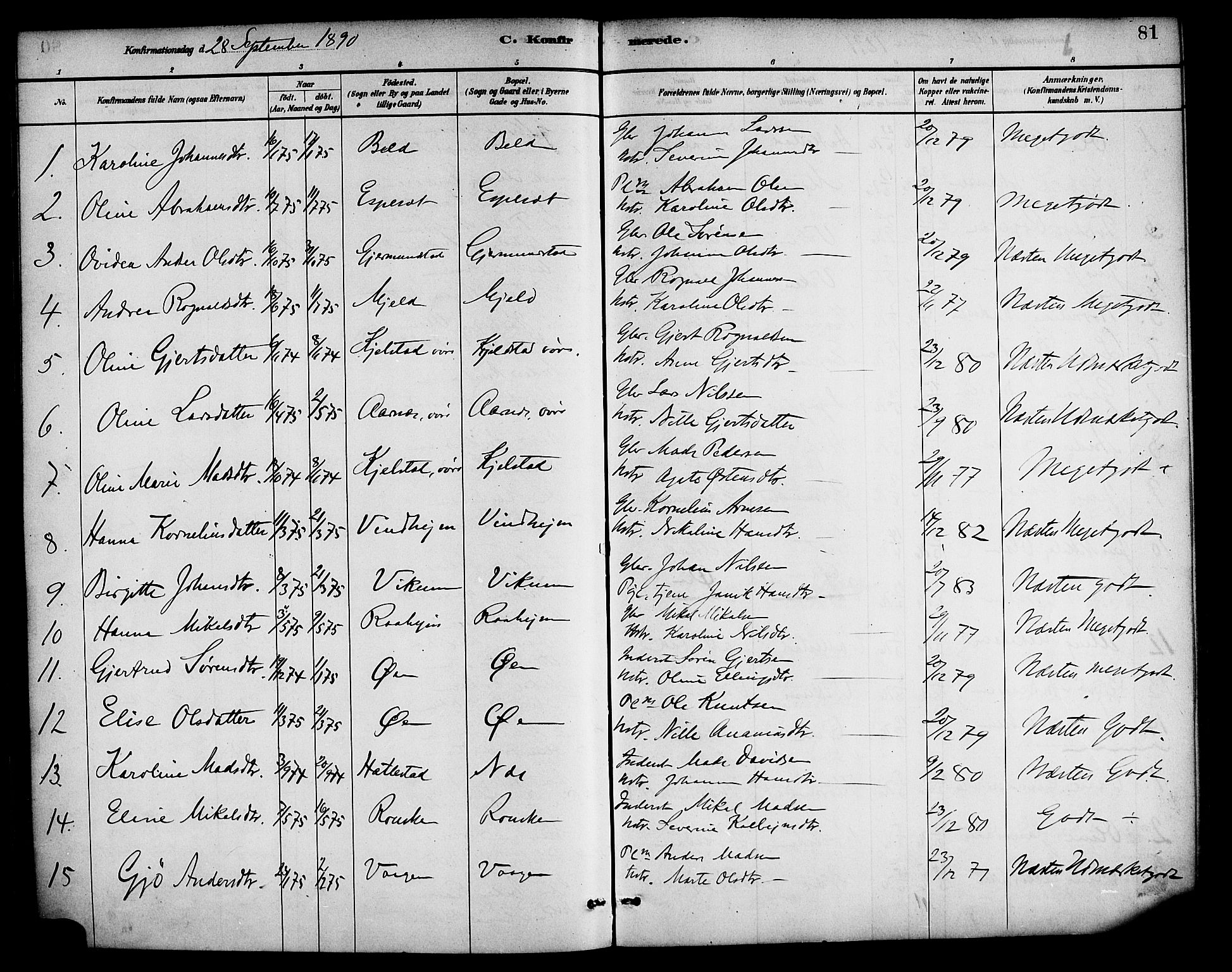 Gaular sokneprestembete, AV/SAB-A-80001/H/Haa: Parish register (official) no. D 1, 1882-1899, p. 81