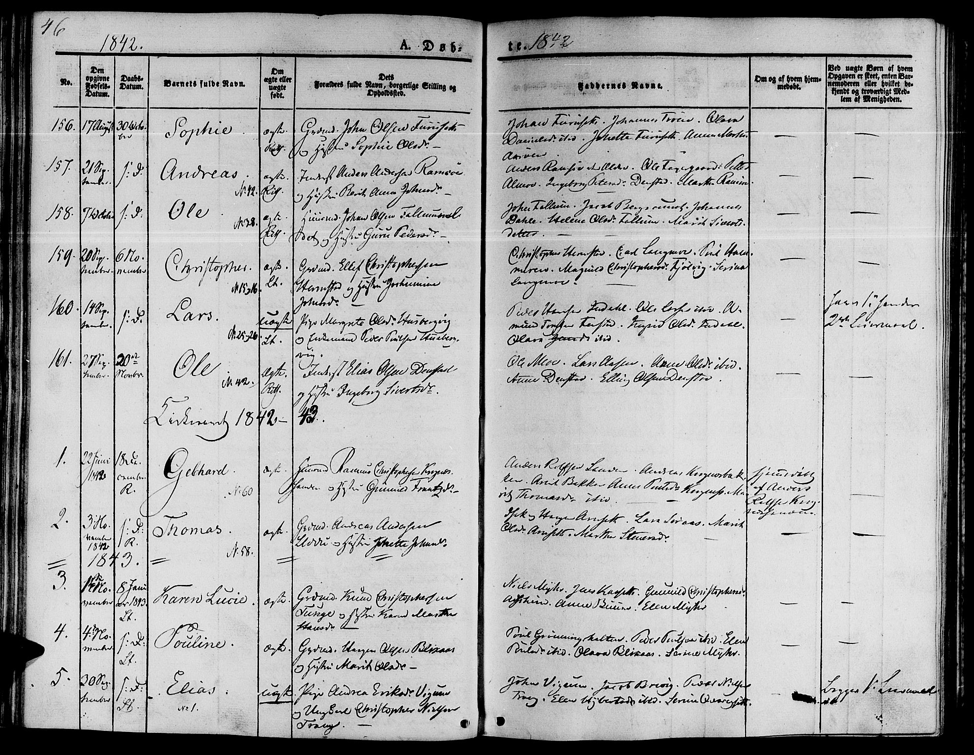 Ministerialprotokoller, klokkerbøker og fødselsregistre - Sør-Trøndelag, SAT/A-1456/646/L0610: Parish register (official) no. 646A08, 1837-1847, p. 46