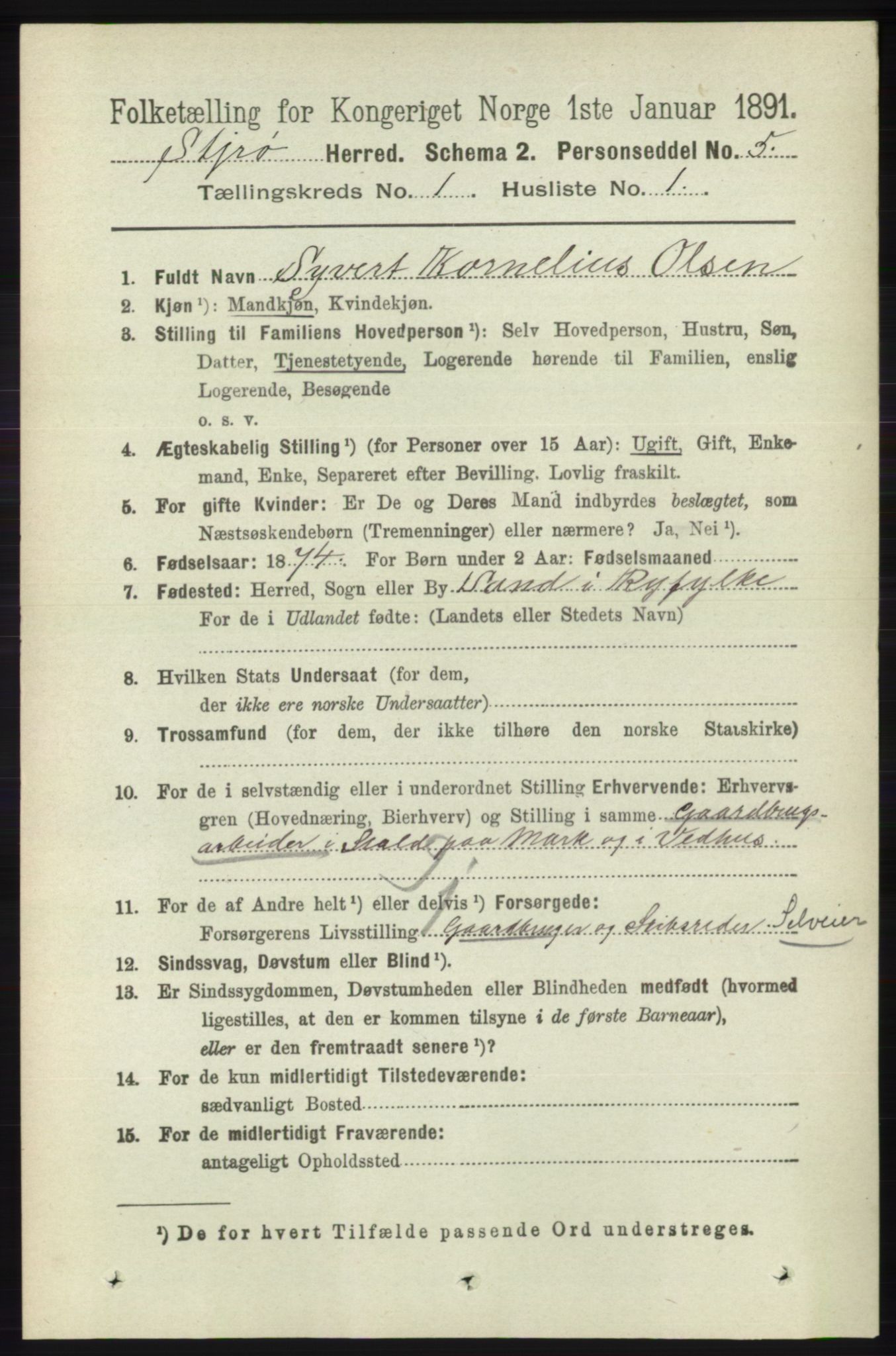 RA, 1891 census for 1140 Sjernarøy, 1891, p. 57