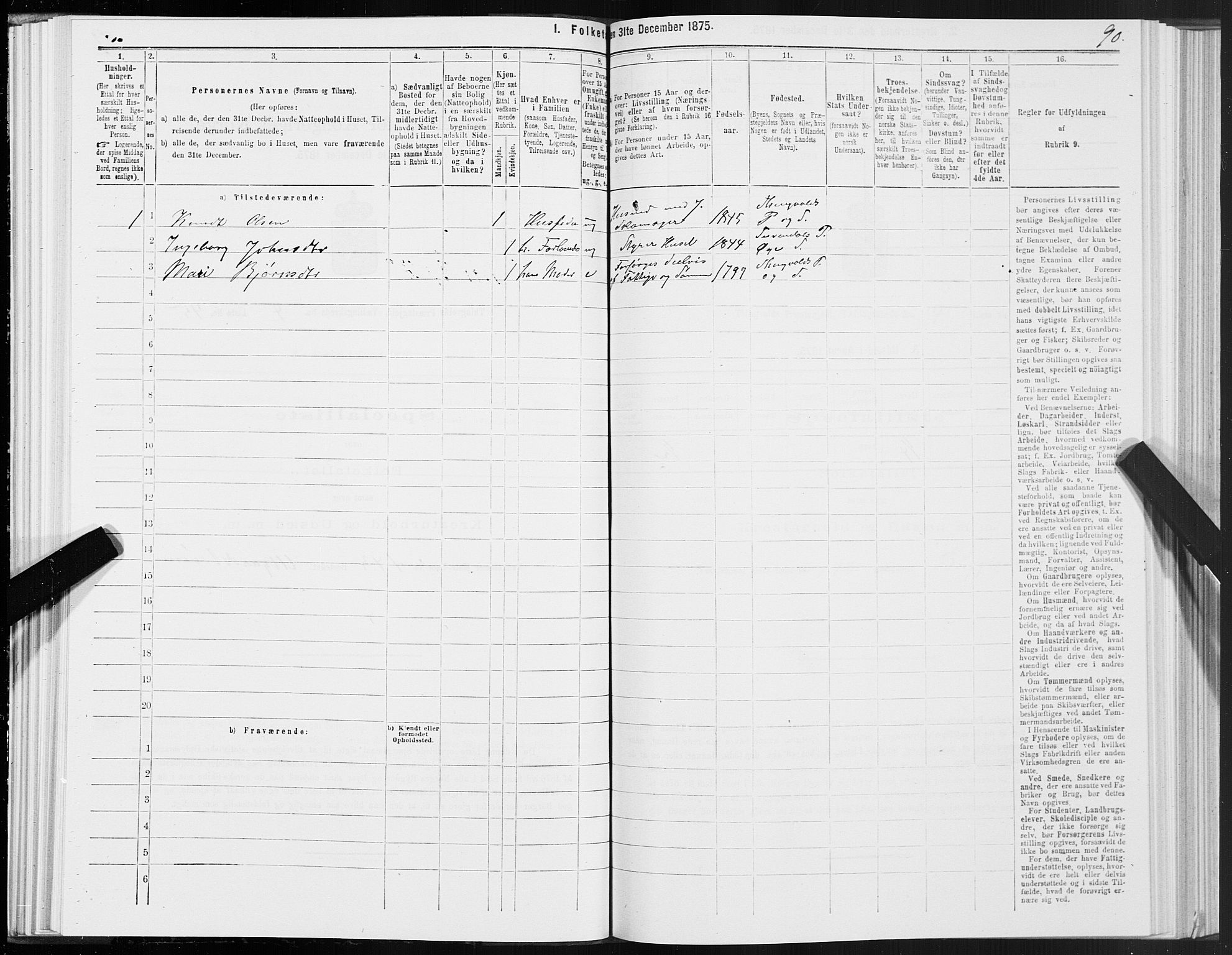 SAT, 1875 census for 1560P Tingvoll, 1875, p. 2090