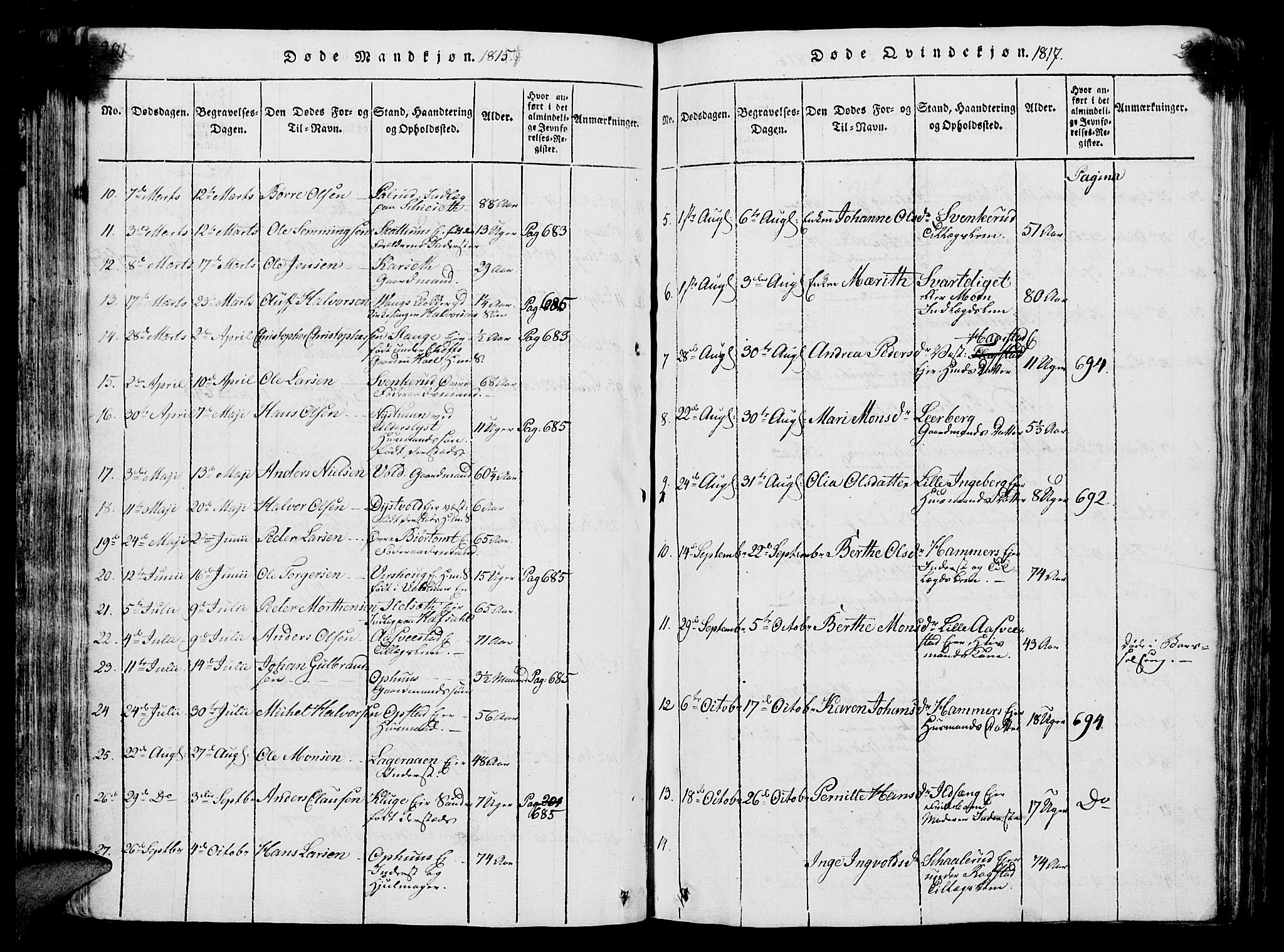 Vang prestekontor, Hedmark, SAH/PREST-008/H/Ha/Hab/L0004: Parish register (copy) no. 4, 1813-1827, p. 201-202
