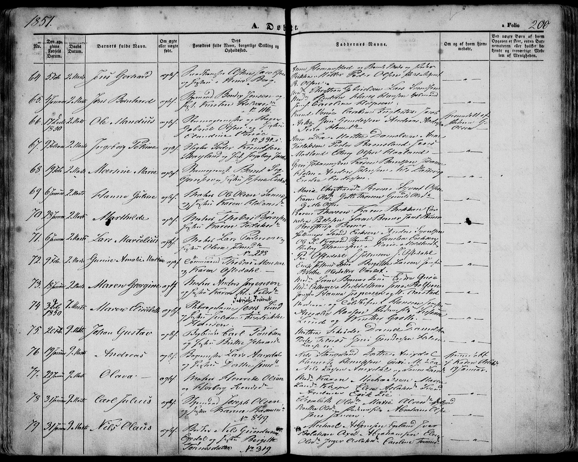 Domkirken sokneprestkontor, AV/SAST-A-101812/001/30/30BA/L0016: Parish register (official) no. A 15, 1844-1854, p. 200