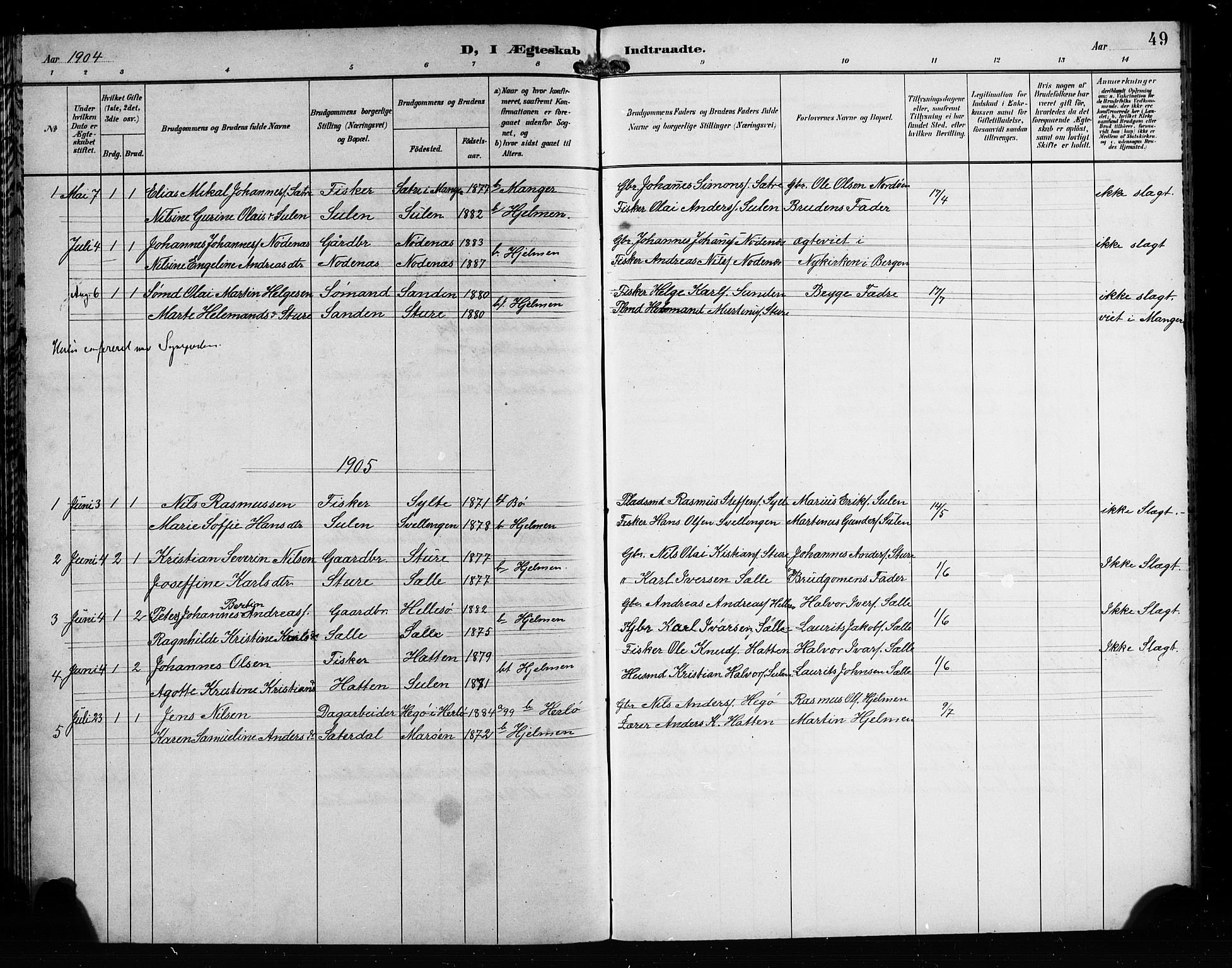 Manger sokneprestembete, AV/SAB-A-76801/H/Hab: Parish register (copy) no. C 1, 1897-1908, p. 49