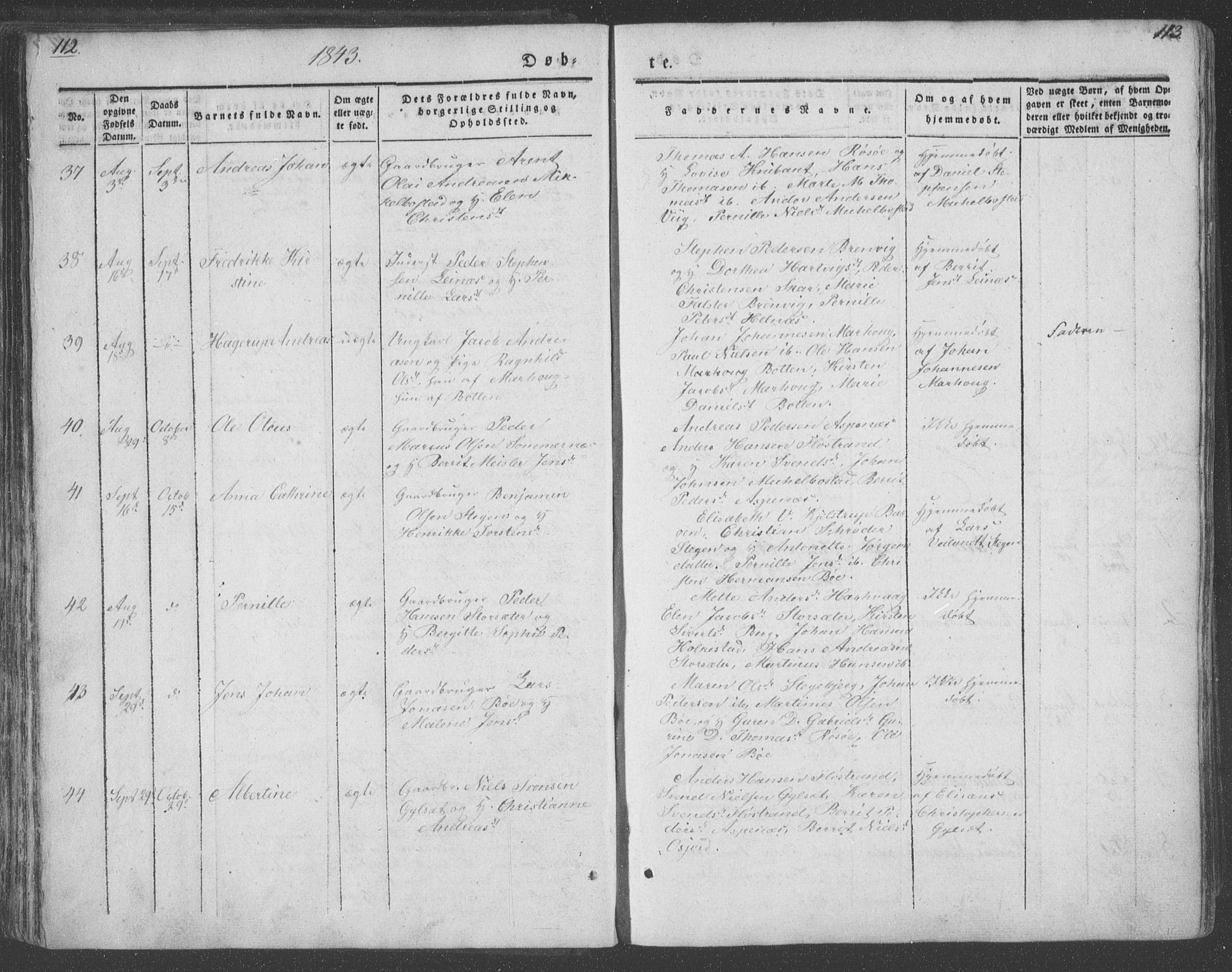 Ministerialprotokoller, klokkerbøker og fødselsregistre - Nordland, SAT/A-1459/855/L0799: Parish register (official) no. 855A07, 1834-1852, p. 112-113
