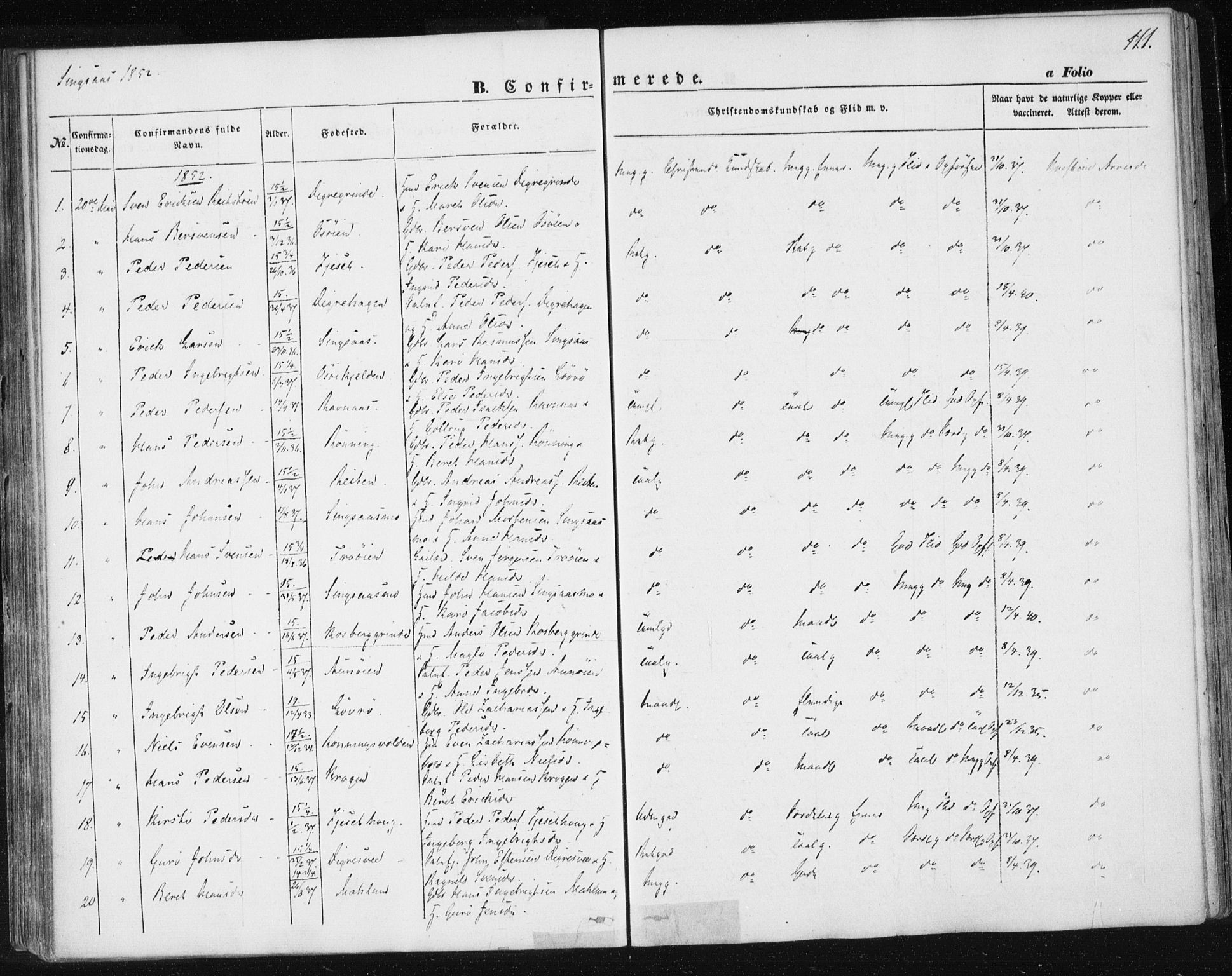Ministerialprotokoller, klokkerbøker og fødselsregistre - Sør-Trøndelag, SAT/A-1456/685/L0964: Parish register (official) no. 685A06 /2, 1846-1859, p. 111