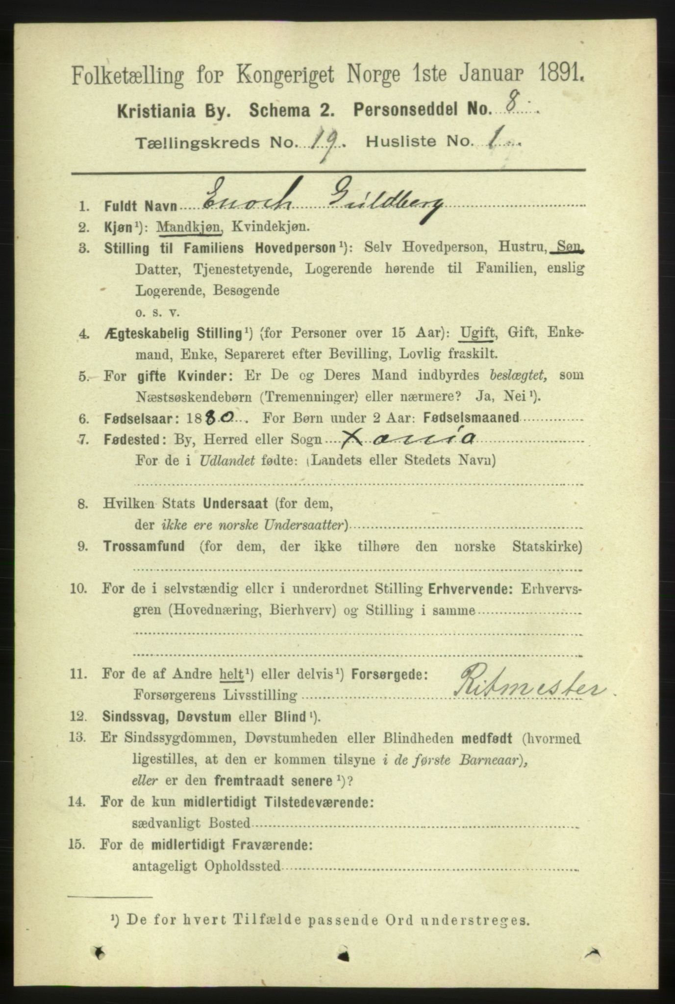 RA, 1891 census for 0301 Kristiania, 1891, p. 9519