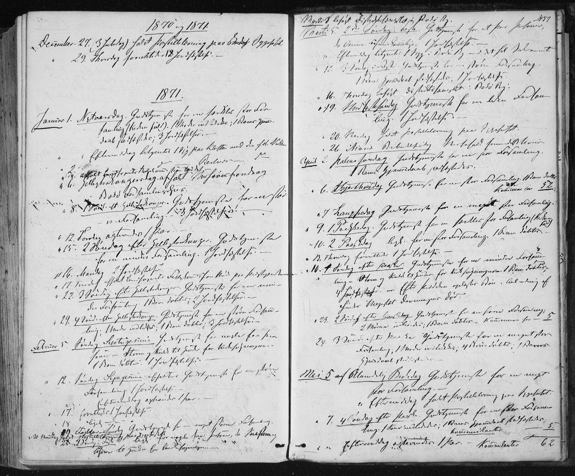 Ministerialprotokoller, klokkerbøker og fødselsregistre - Nordland, SAT/A-1459/801/L0008: Parish register (official) no. 801A08, 1864-1875, p. 457