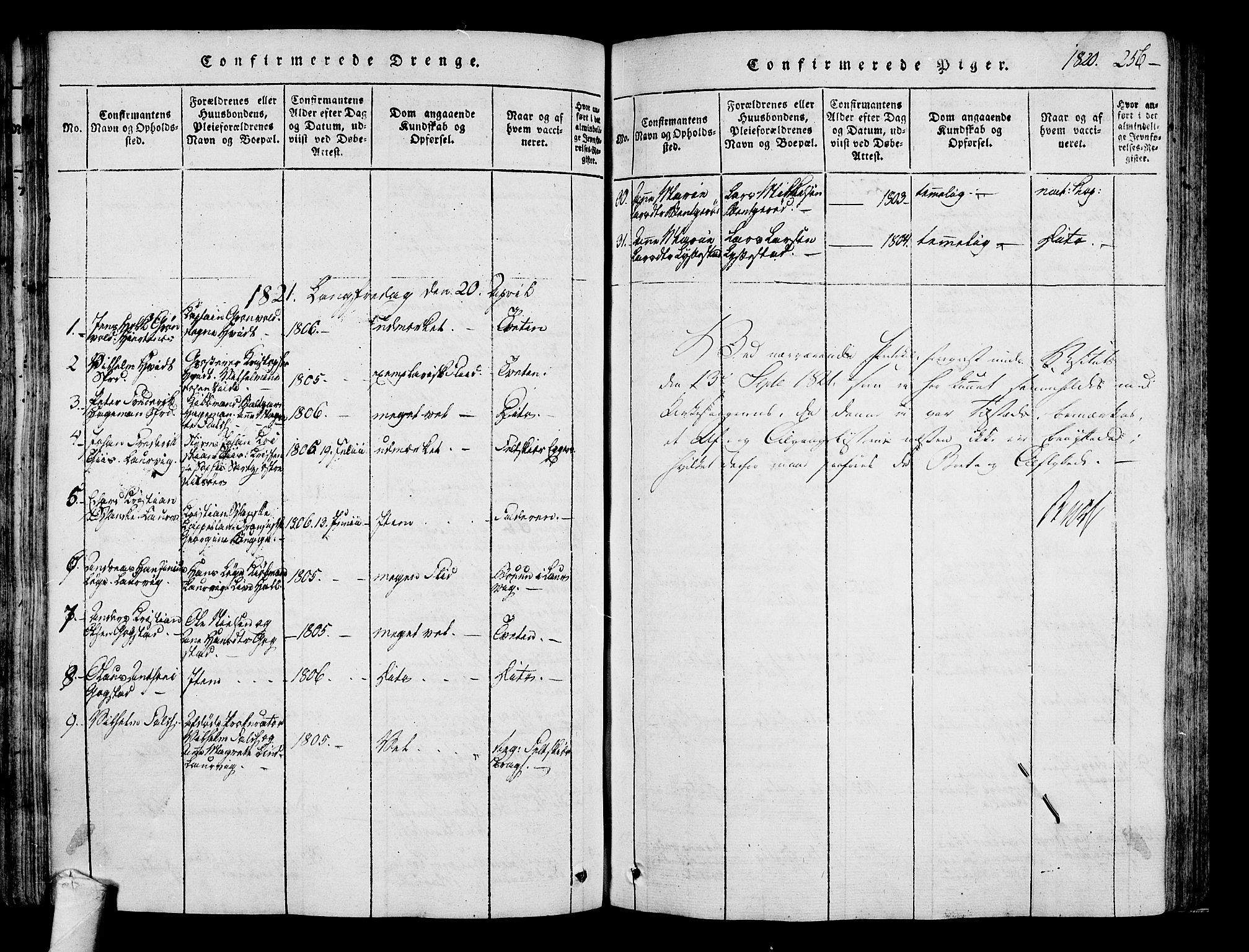 Sandar kirkebøker, SAKO/A-243/F/Fa/L0004: Parish register (official) no. 4, 1814-1832, p. 256