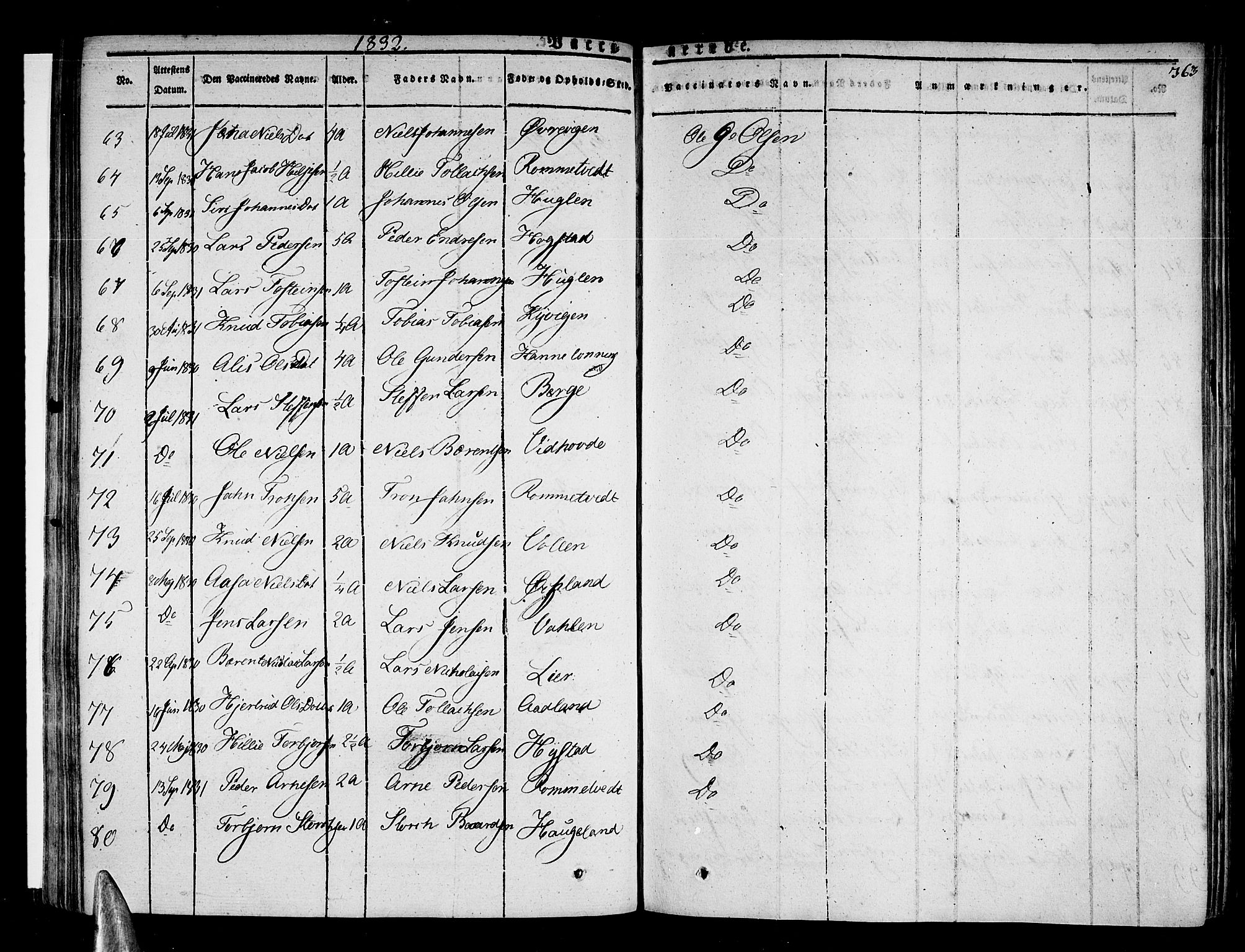 Stord sokneprestembete, AV/SAB-A-78201/H/Haa: Parish register (official) no. A 6, 1826-1840, p. 363