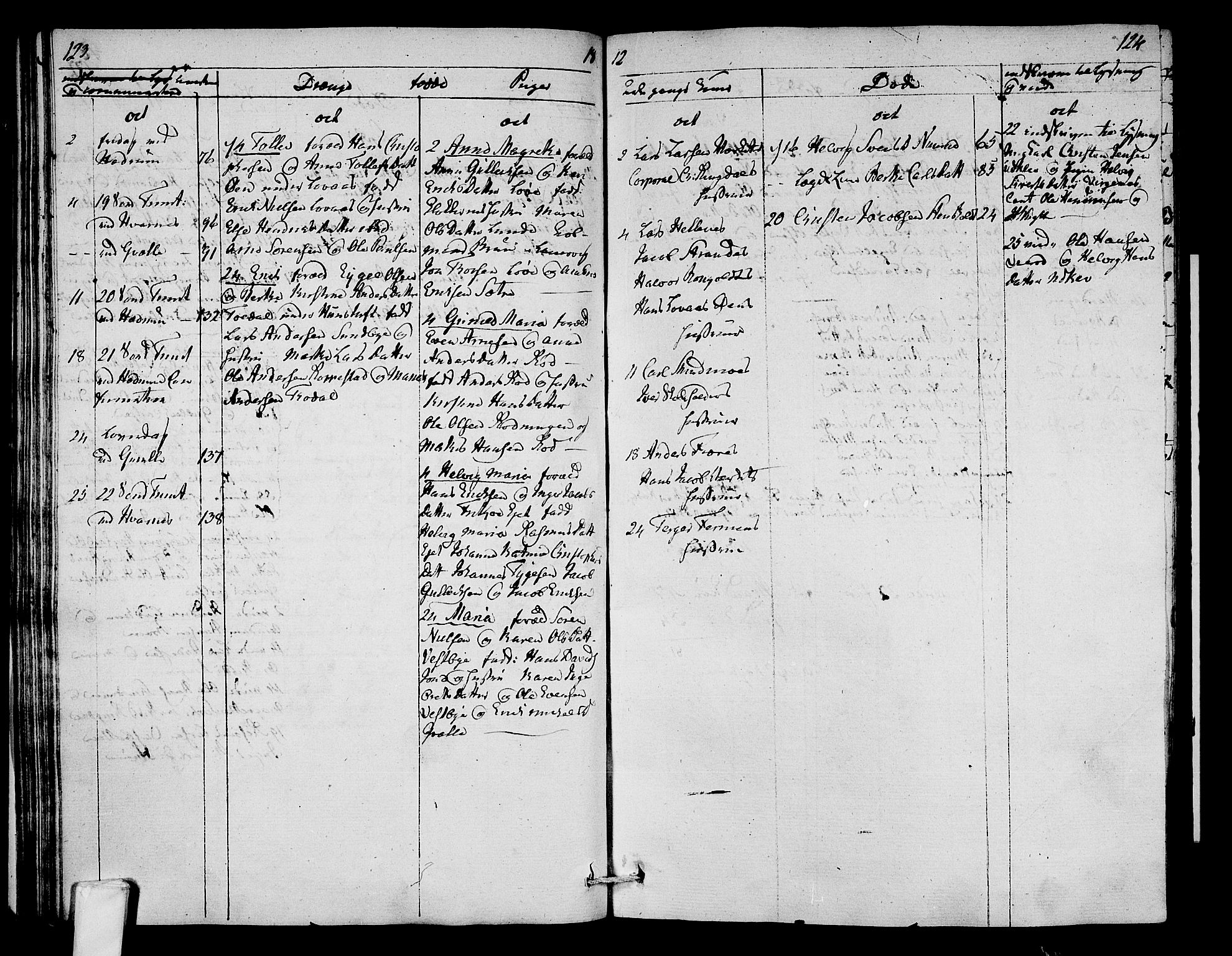 Hedrum kirkebøker, AV/SAKO-A-344/F/Fa/L0003: Parish register (official) no. I 3, 1807-1816, p. 123-124