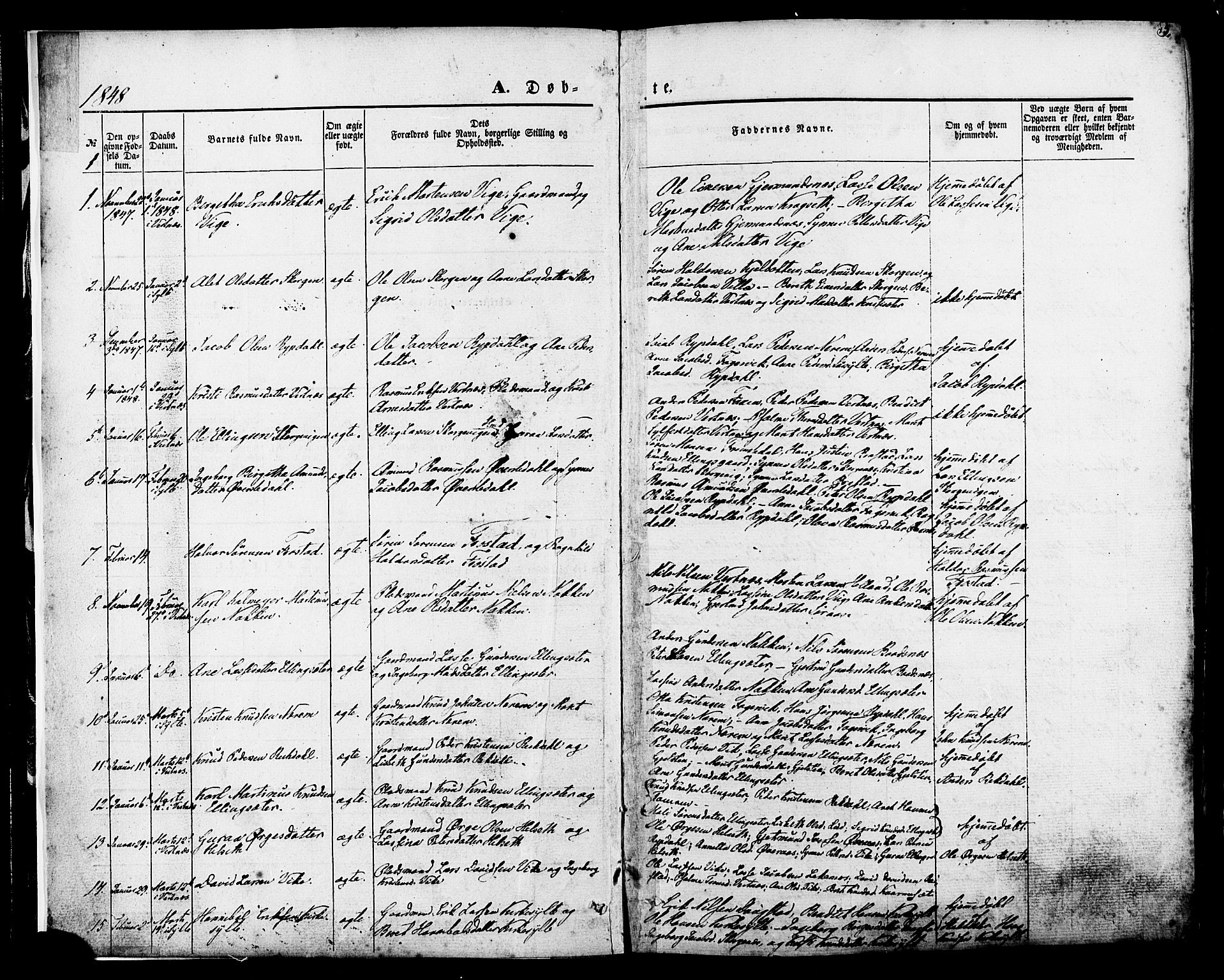 Ministerialprotokoller, klokkerbøker og fødselsregistre - Møre og Romsdal, SAT/A-1454/539/L0529: Parish register (official) no. 539A02, 1848-1872, p. 3