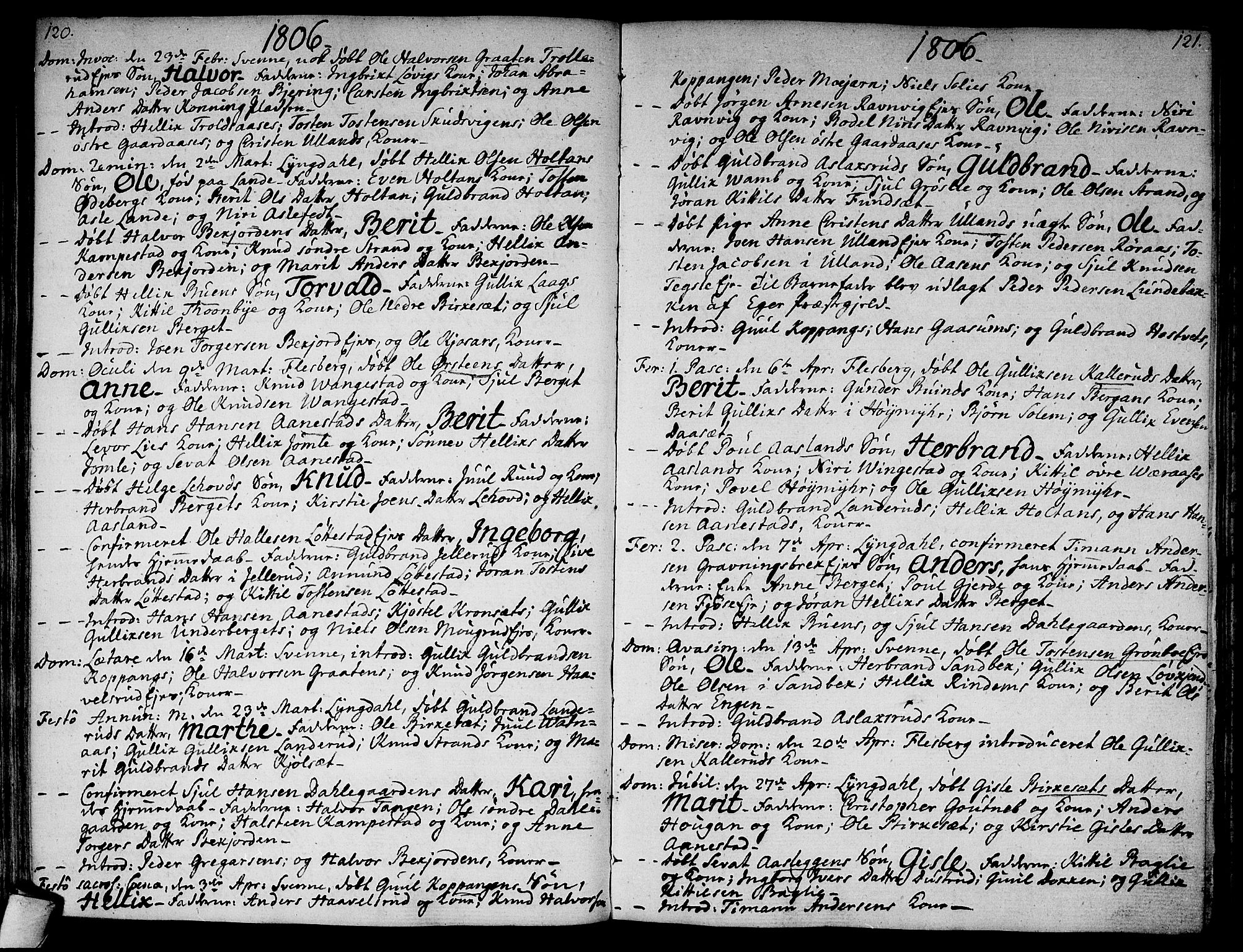 Flesberg kirkebøker, SAKO/A-18/F/Fa/L0004: Parish register (official) no. I 4, 1788-1815, p. 120-121
