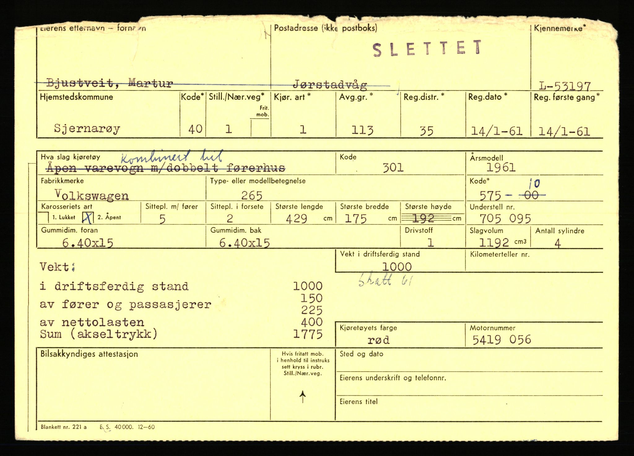 Stavanger trafikkstasjon, AV/SAST-A-101942/0/F/L0053: L-52900 - L-54199, 1930-1971, p. 807