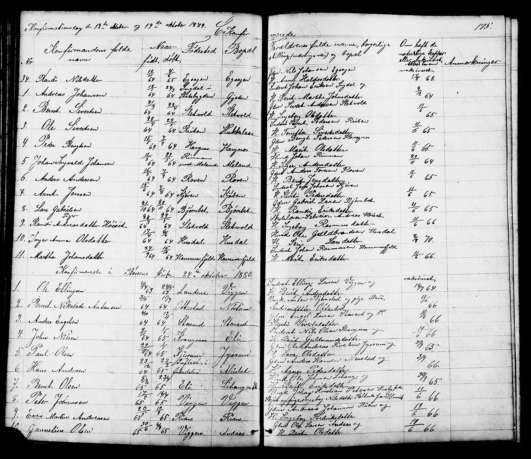 Ministerialprotokoller, klokkerbøker og fødselsregistre - Sør-Trøndelag, SAT/A-1456/665/L0777: Parish register (copy) no. 665C02, 1867-1915, p. 175