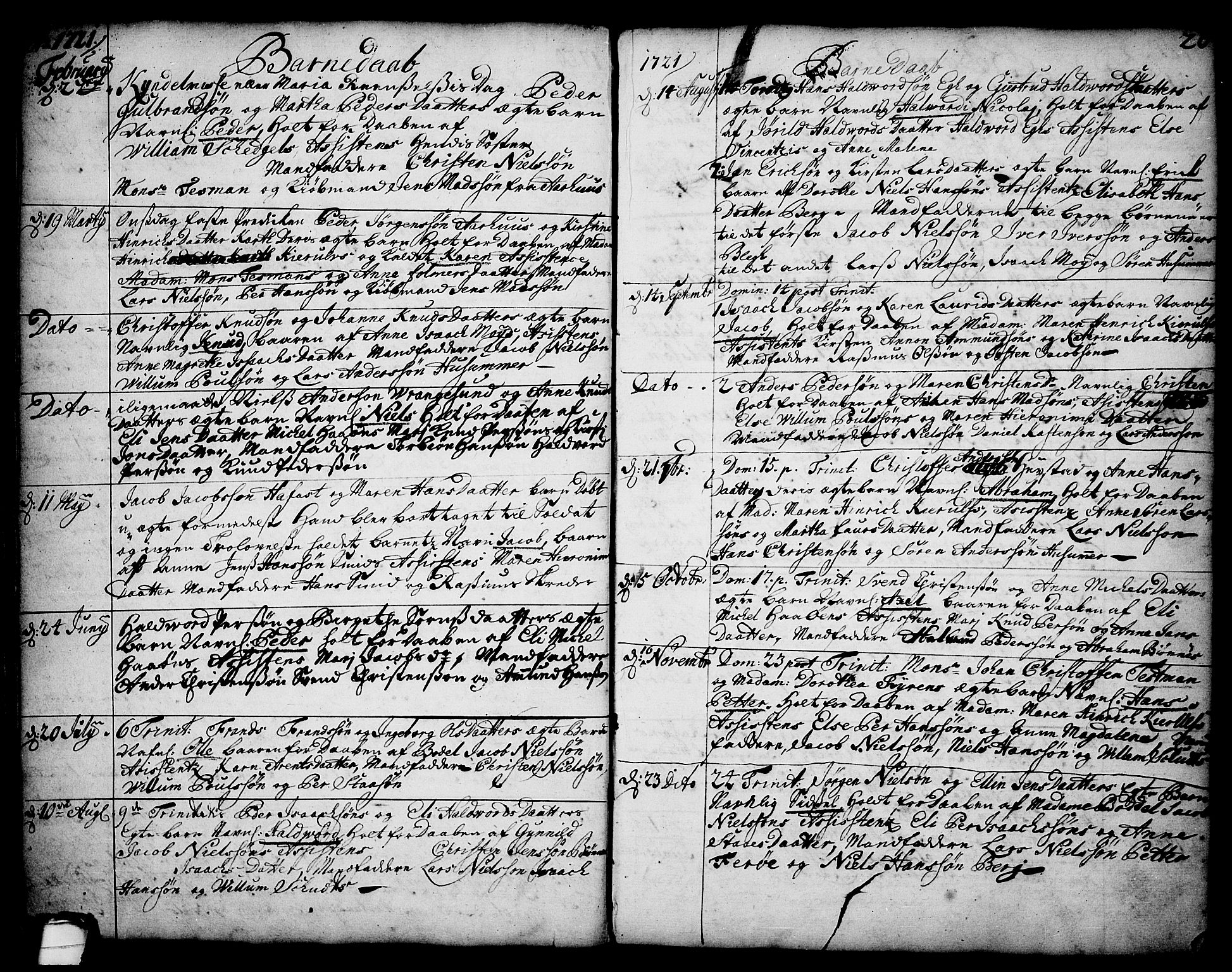 Brevik kirkebøker, SAKO/A-255/F/Fa/L0002: Parish register (official) no. 2, 1720-1764, p. 26