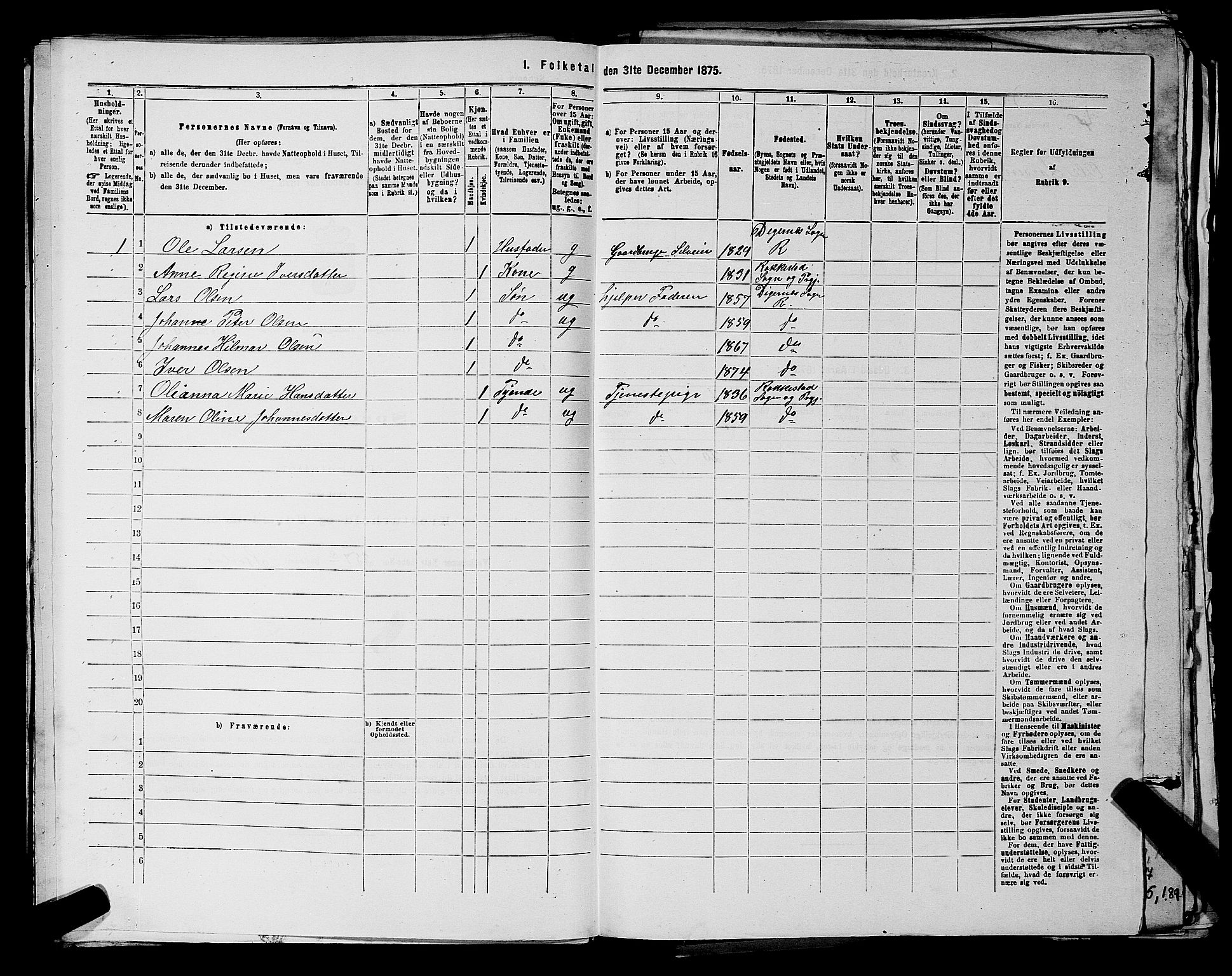 RA, 1875 census for 0128P Rakkestad, 1875, p. 1598