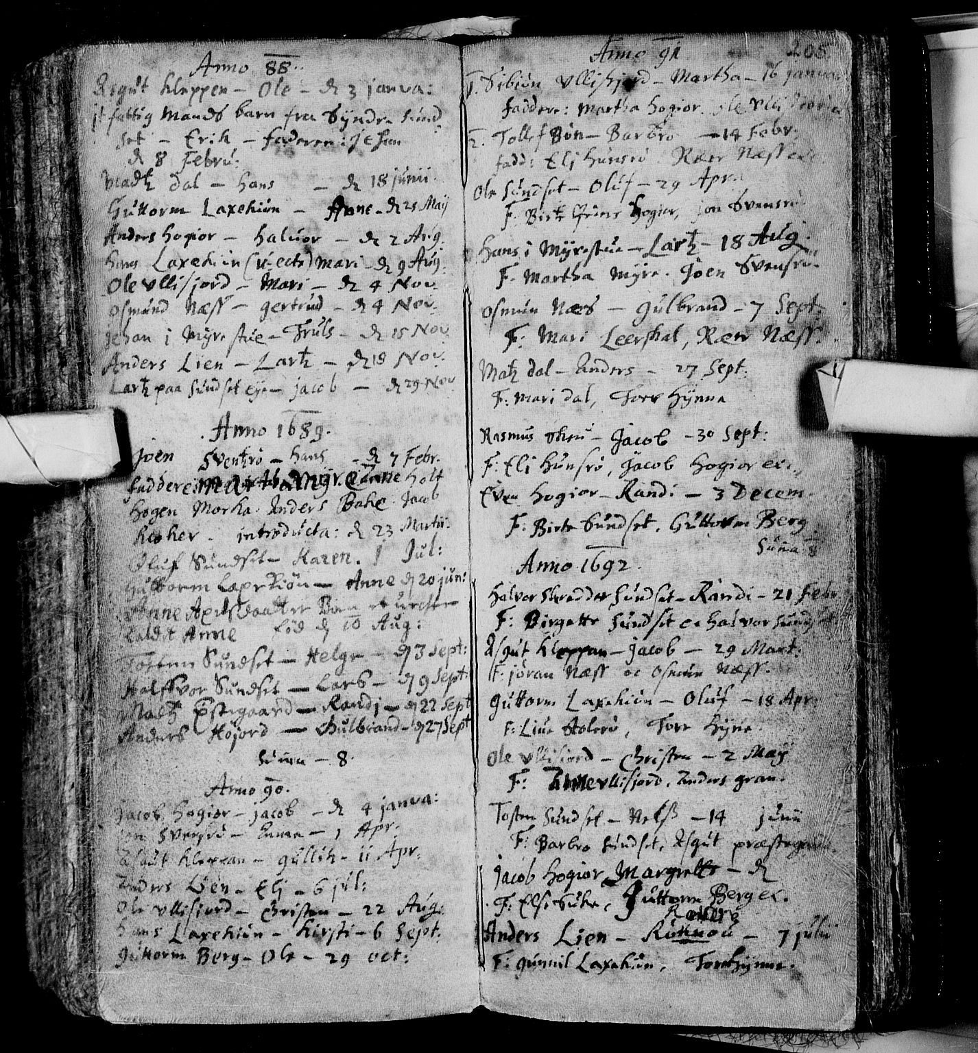 Andebu kirkebøker, SAKO/A-336/F/Fa/L0001: Parish register (official) no. 1 /3, 1623-1738, p. 205